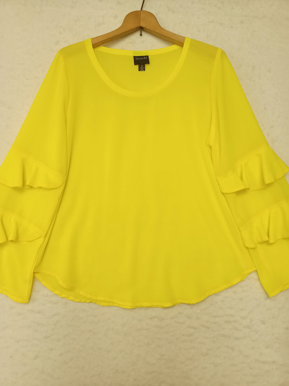 Jaclyn M Neon Yellow Ruffle Shirt