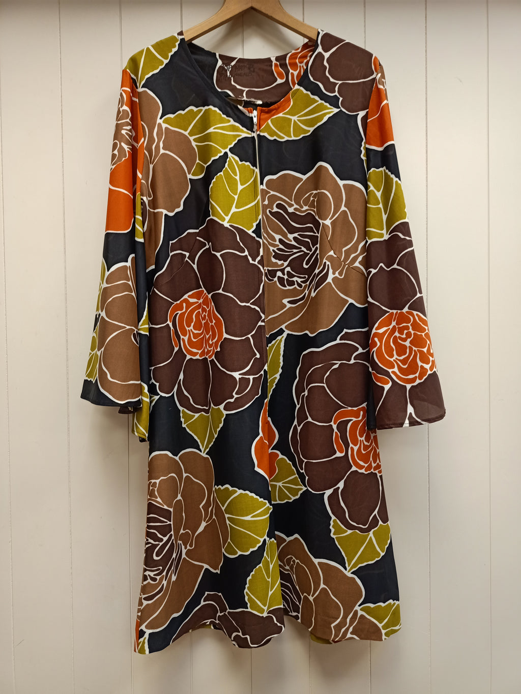 Vintage Floral Flared Sleeves Dress