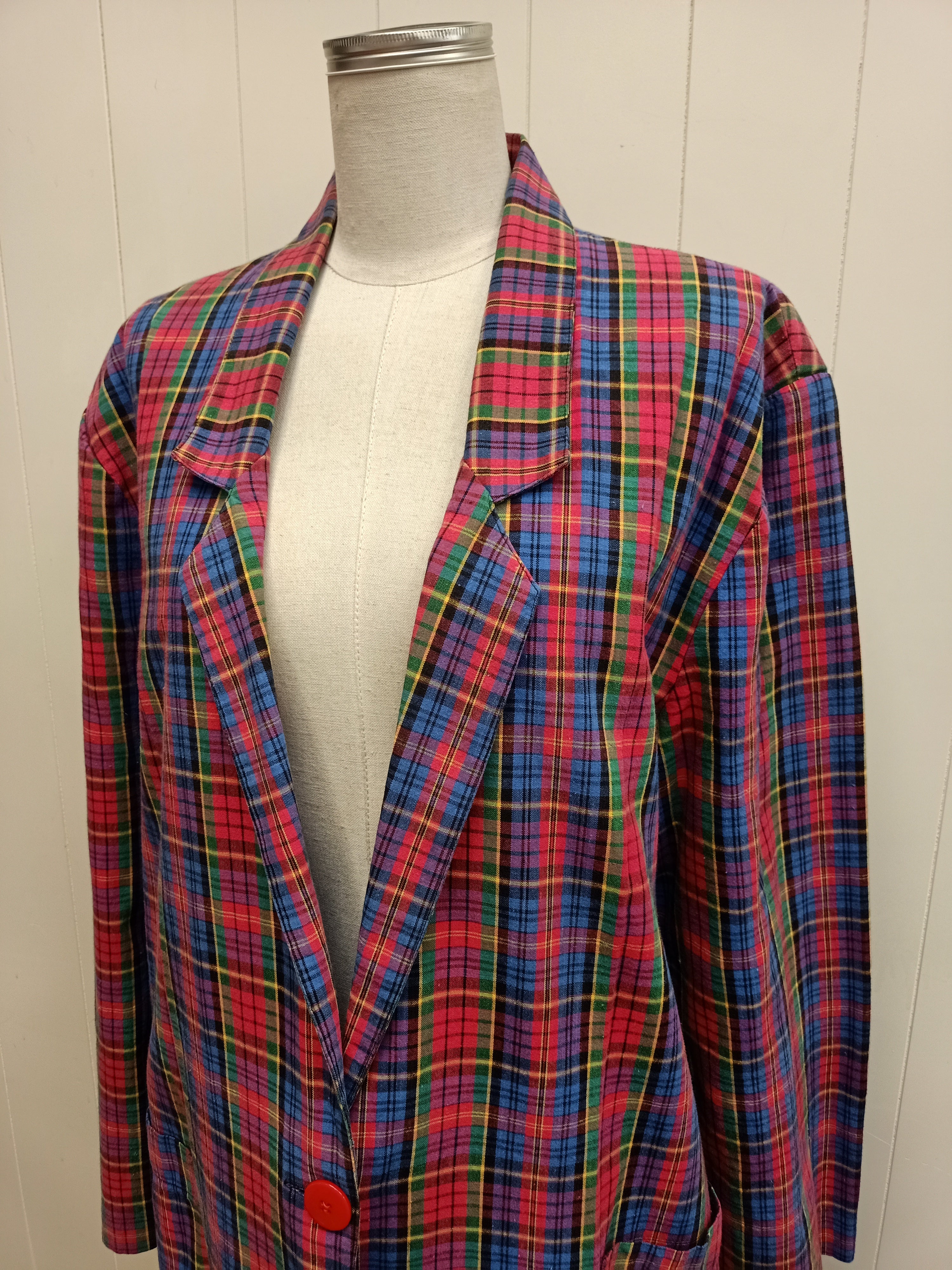 Vintage Bold Plaid Blazer
