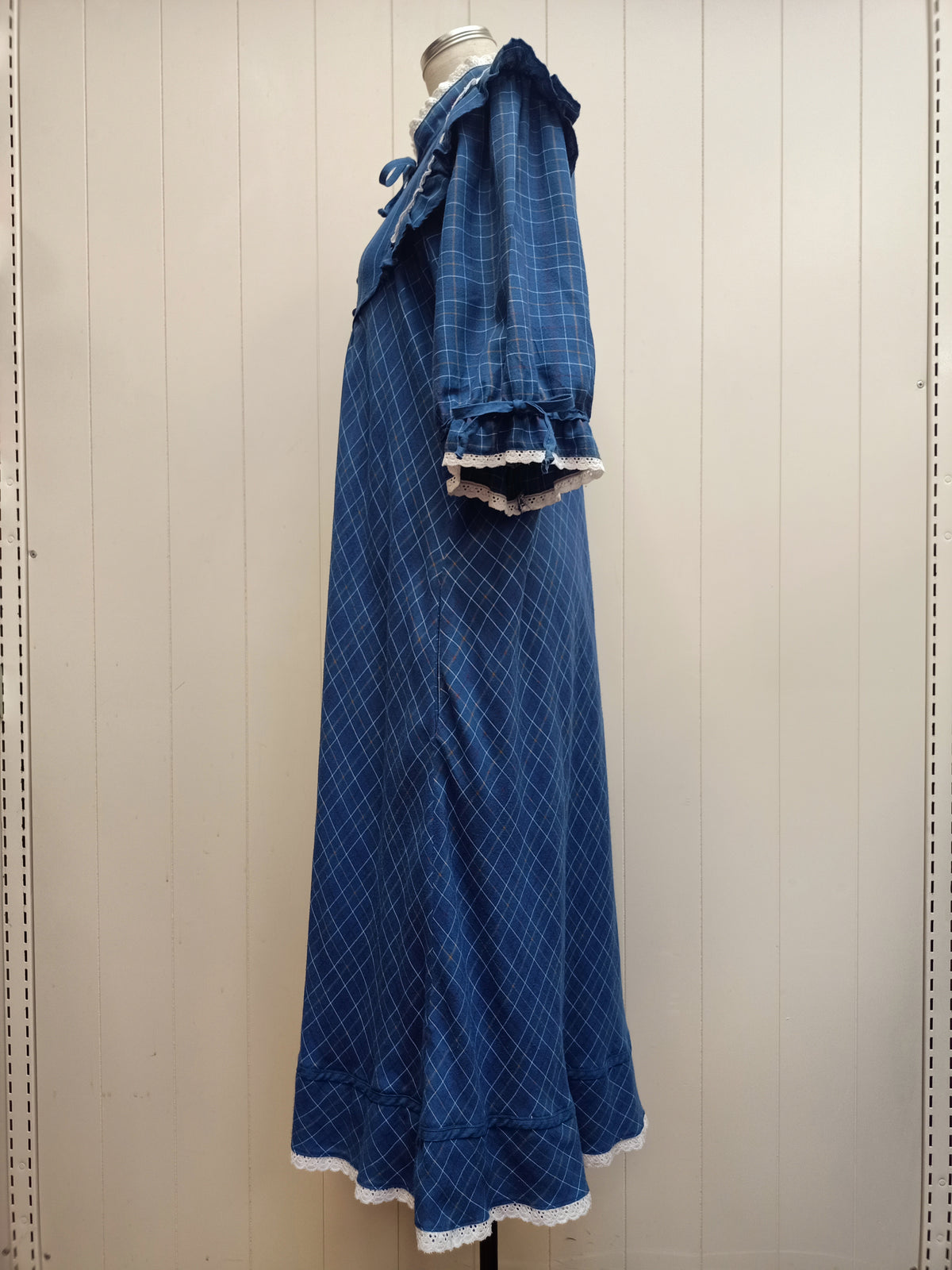 Vintage Blue Check Prairie Dress