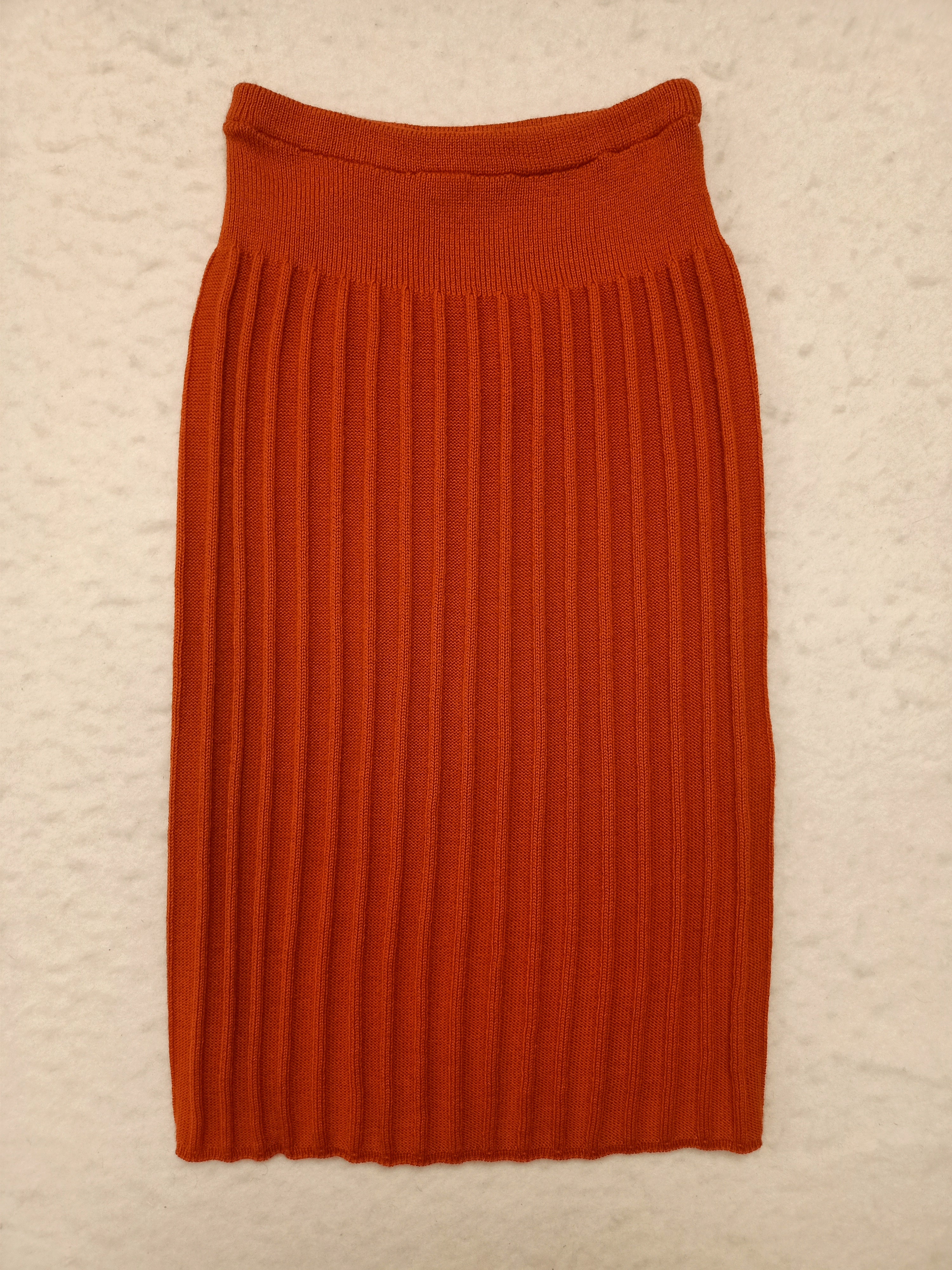 Vintage Dialogue Orange Knit Skirt