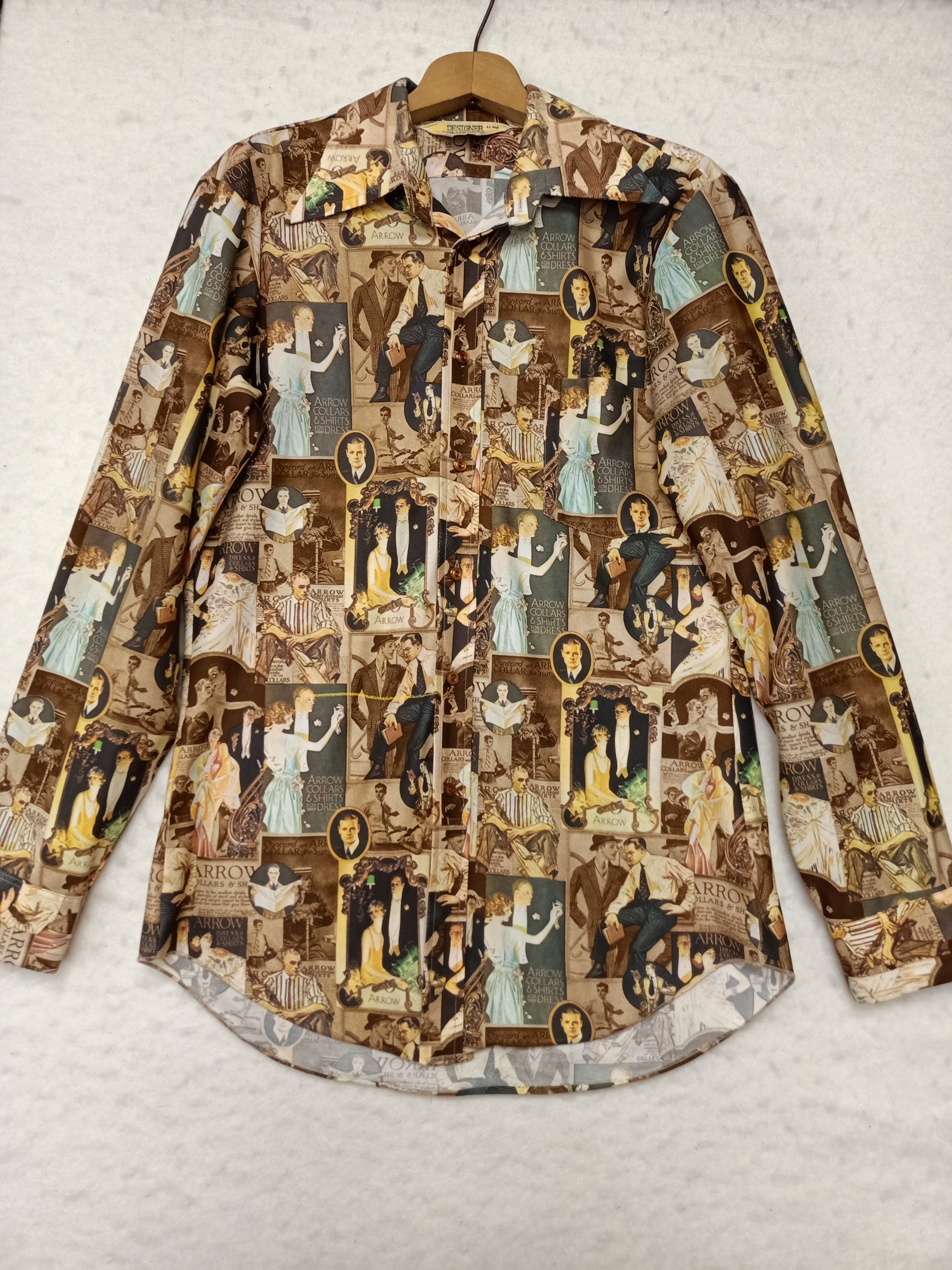 Vintage Mens Hardy Amies Collage Shirt