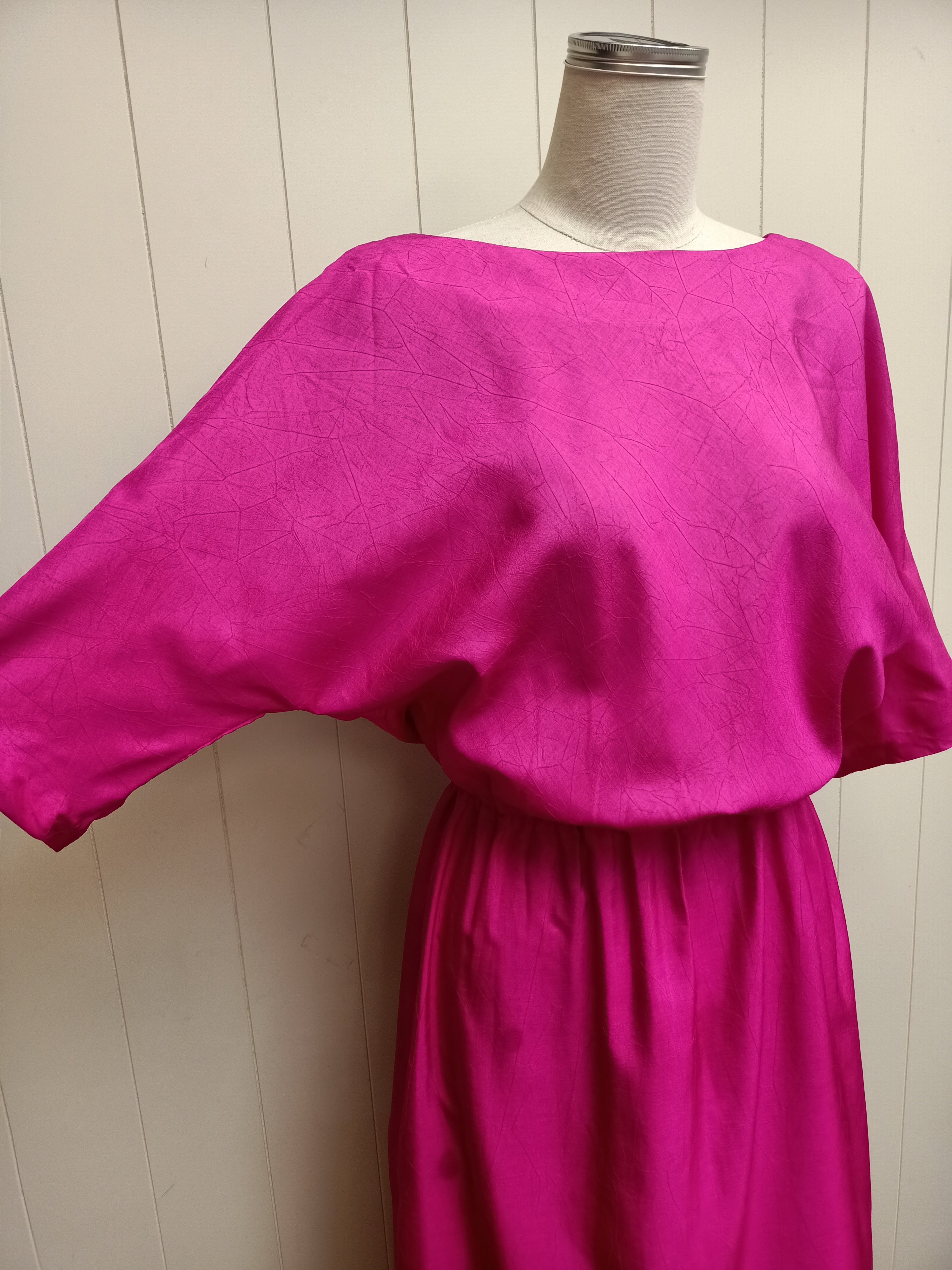 Vintage Magenta Cowl Back Dress
