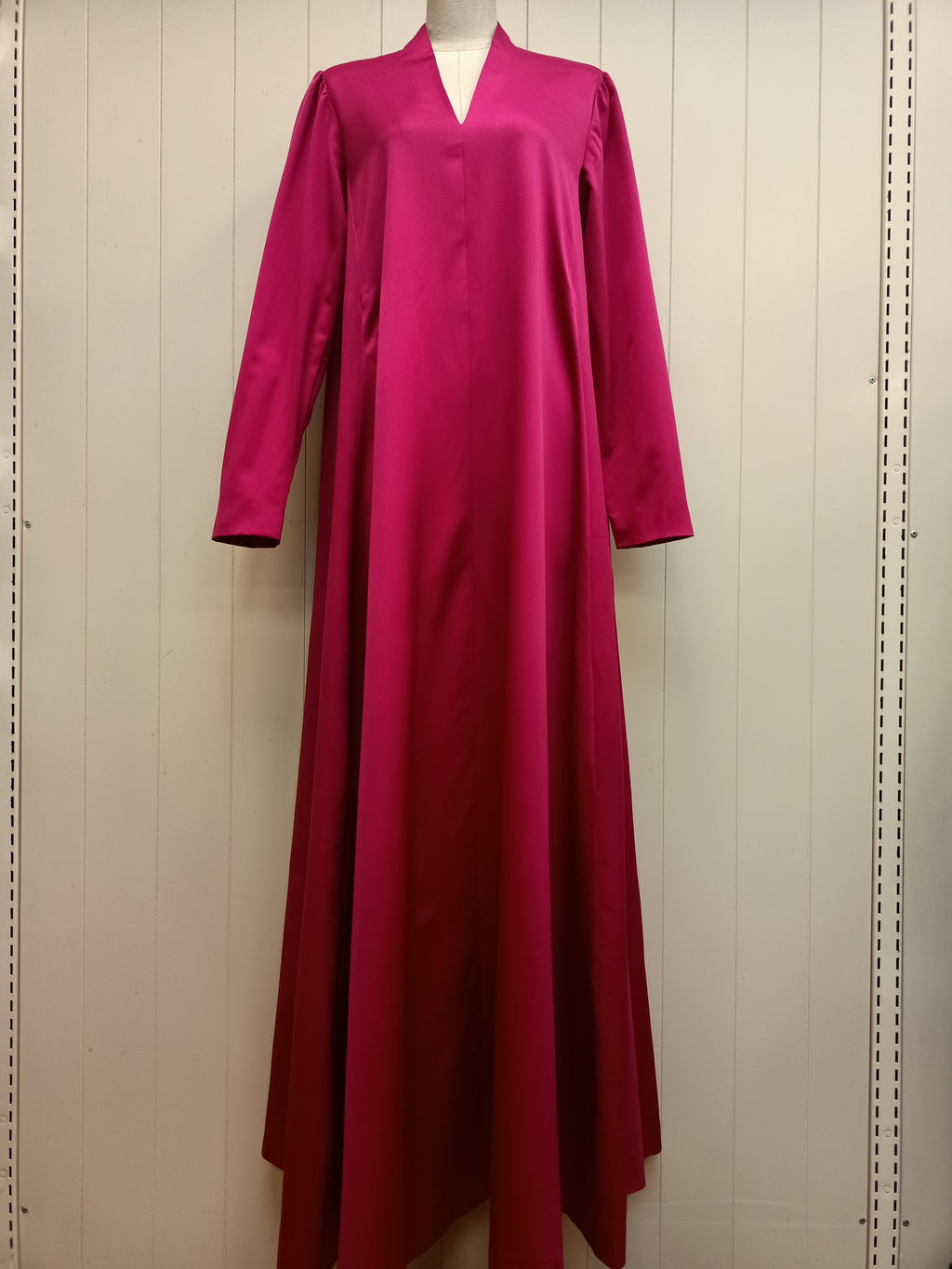 Vintage Magenta Satin Tent Maxi Dress