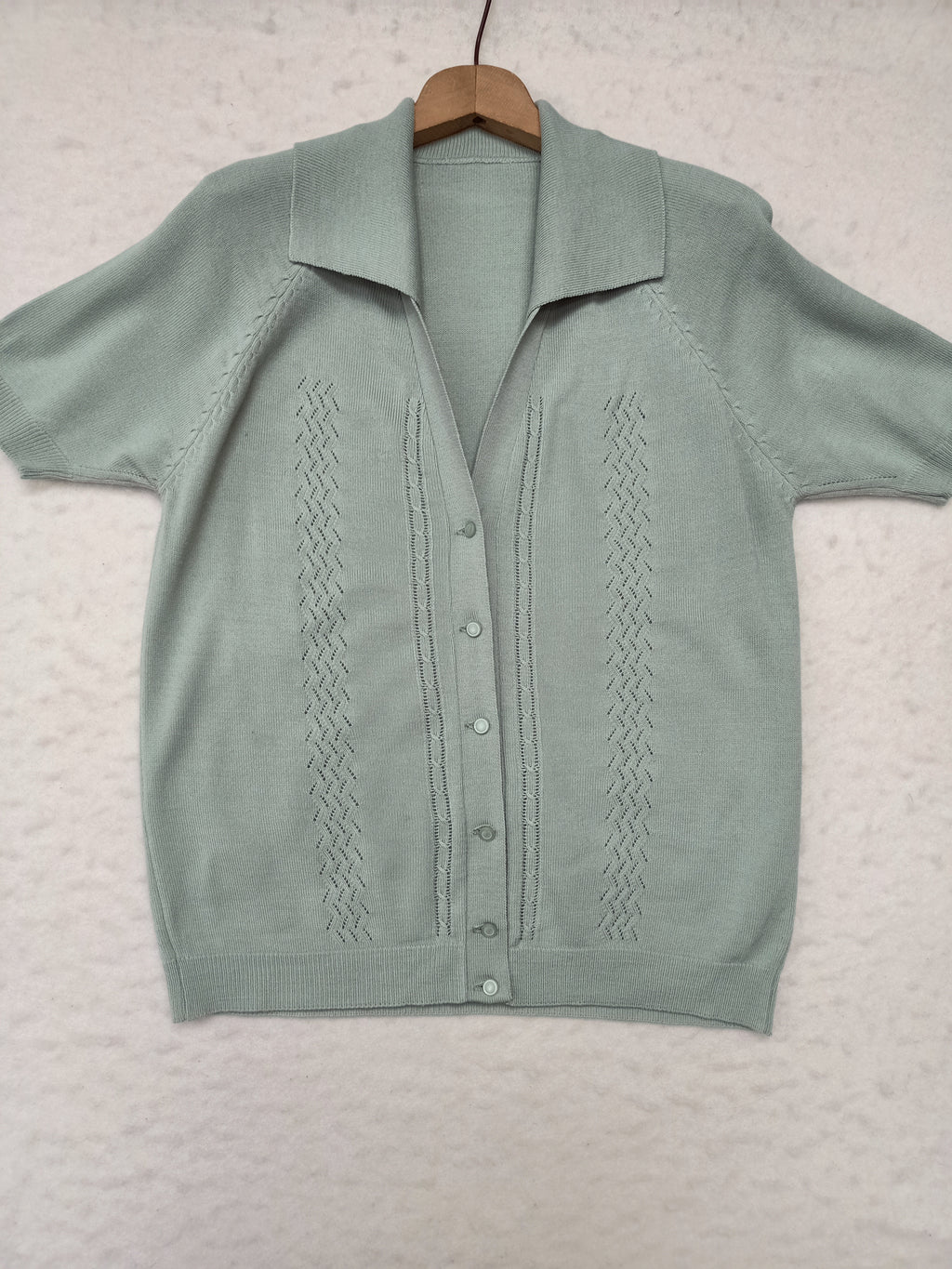 Vintage Mint Short Sleeve Cardigan