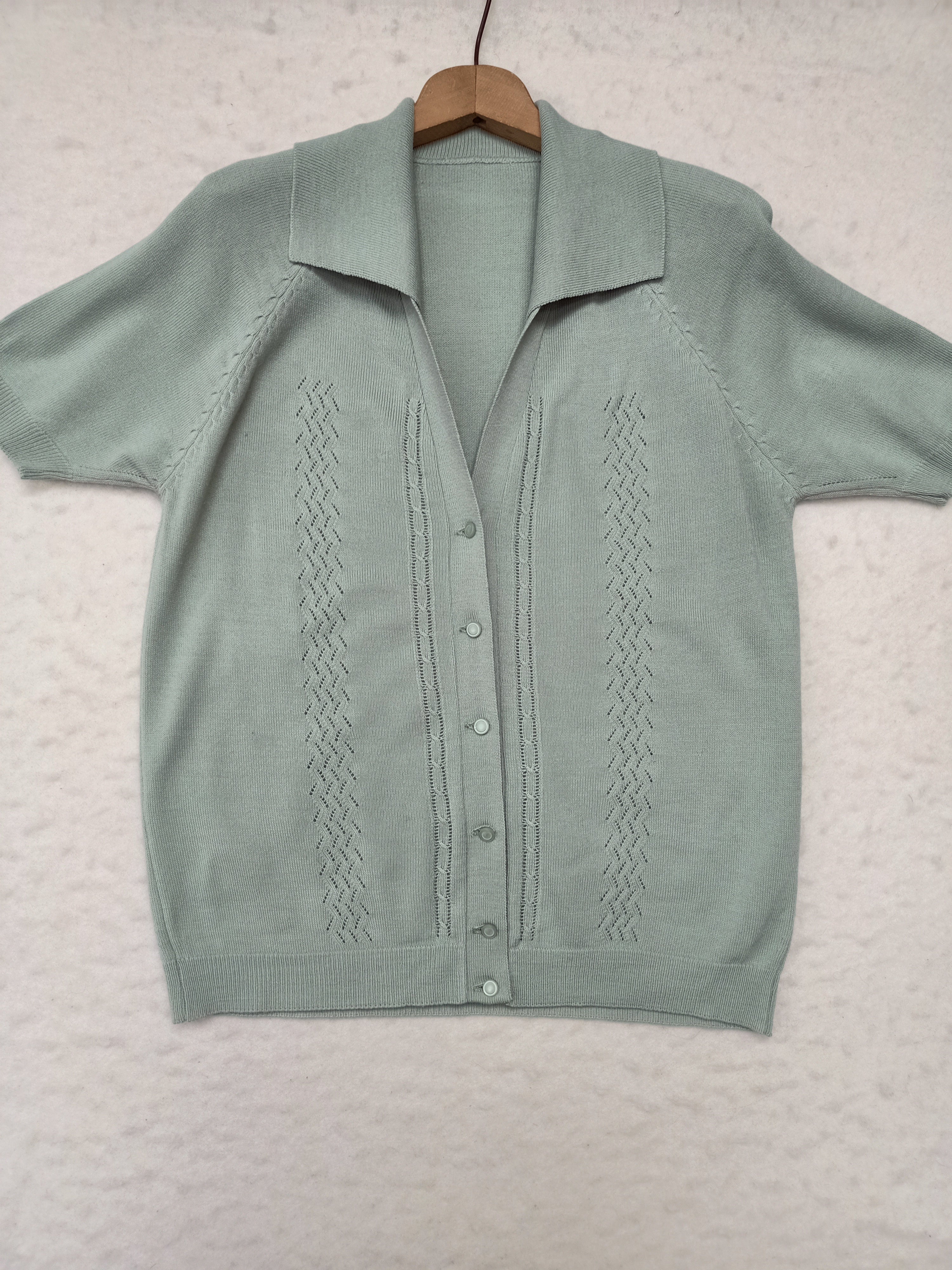 Vintage Mint Short Sleeve Cardigan