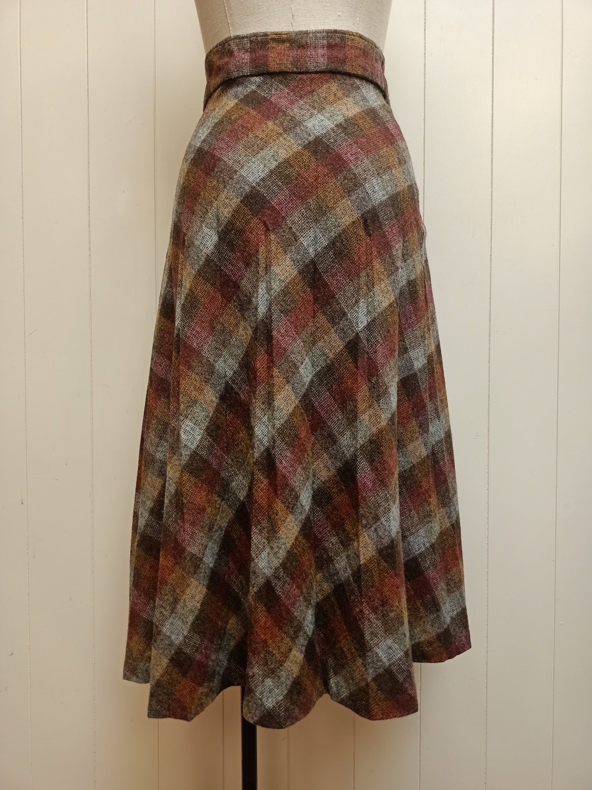 Vintage Multicoloured Plaid Skirt