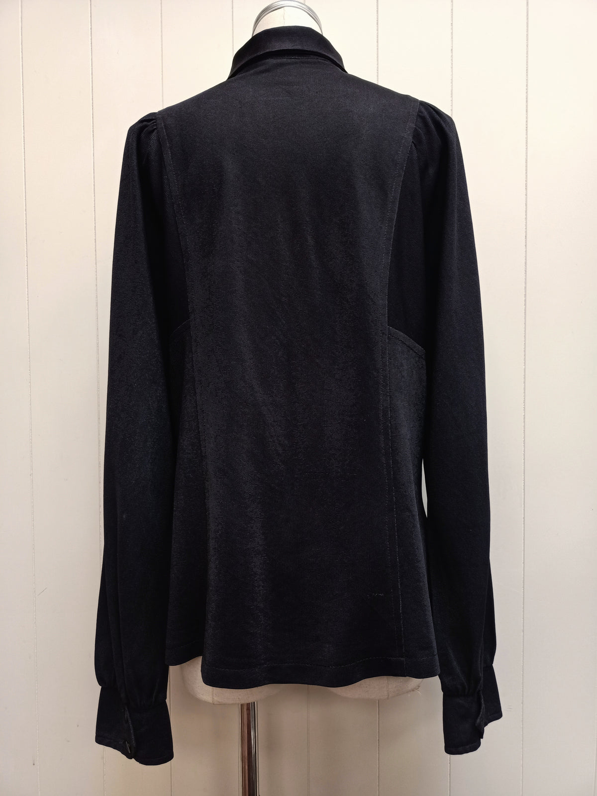 Vintage Black Sheen Button Up Shirt