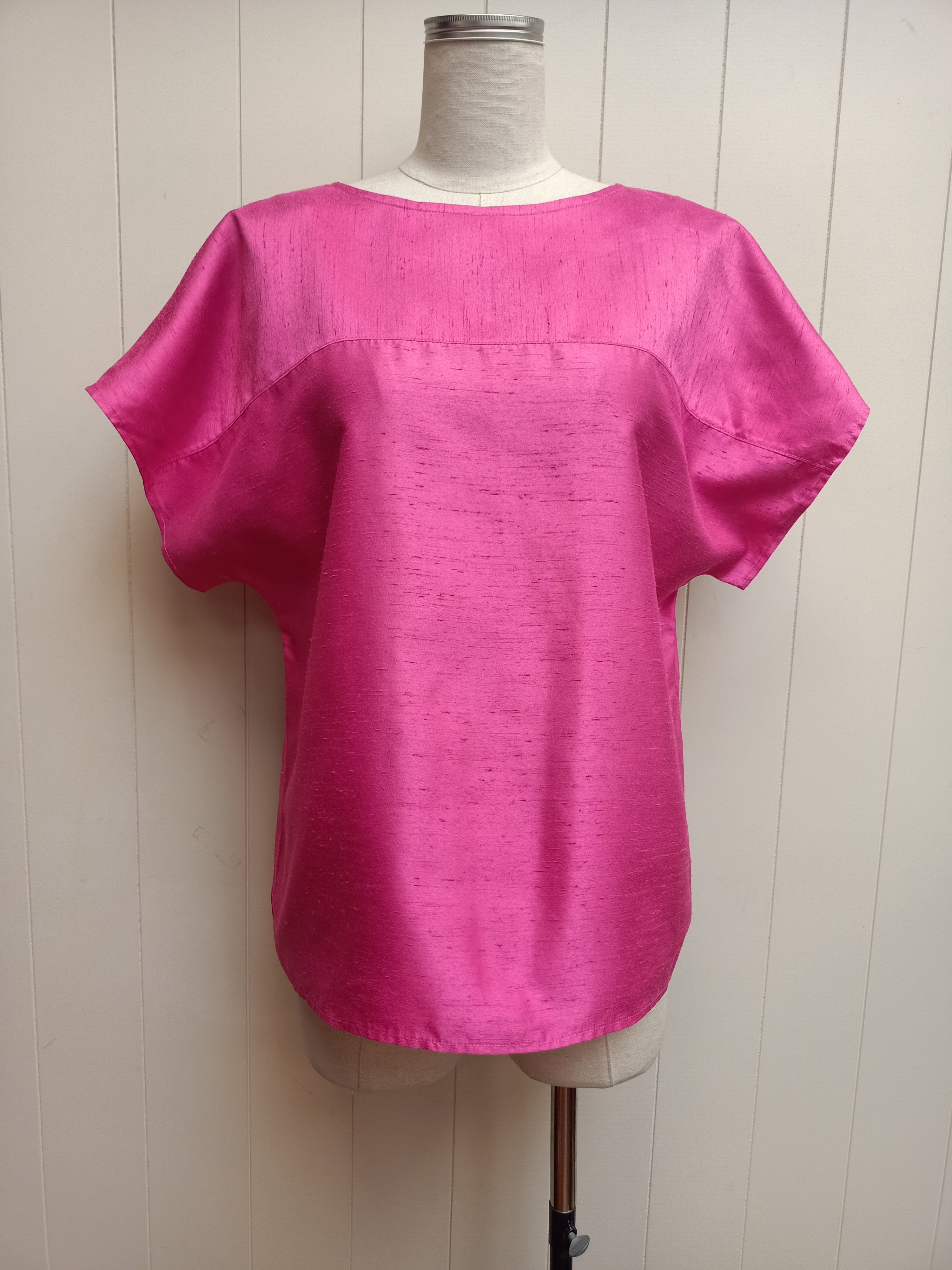 Vintage Hot Pink Satin Slub Shirt