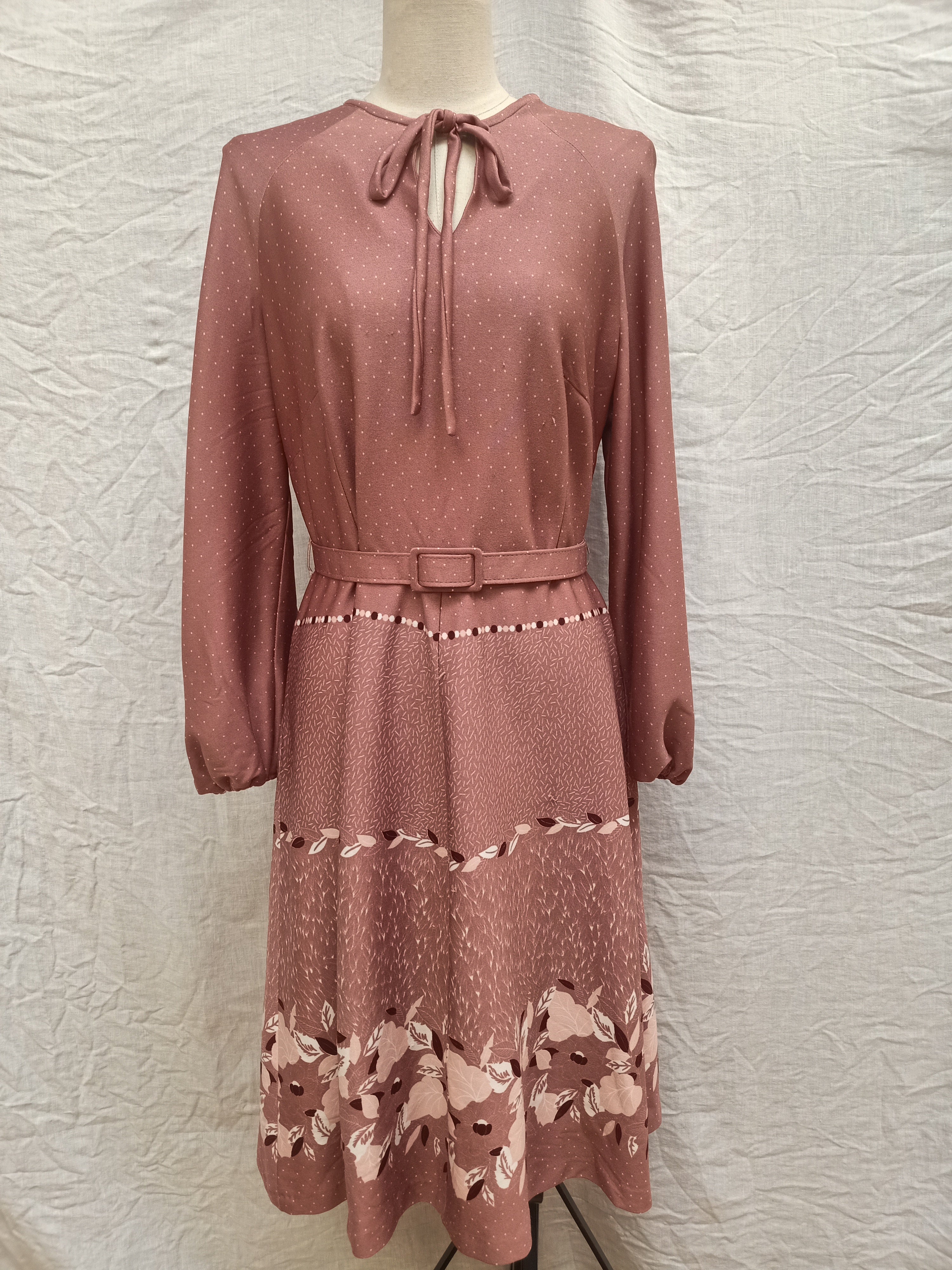 Vintage Border Print Dress