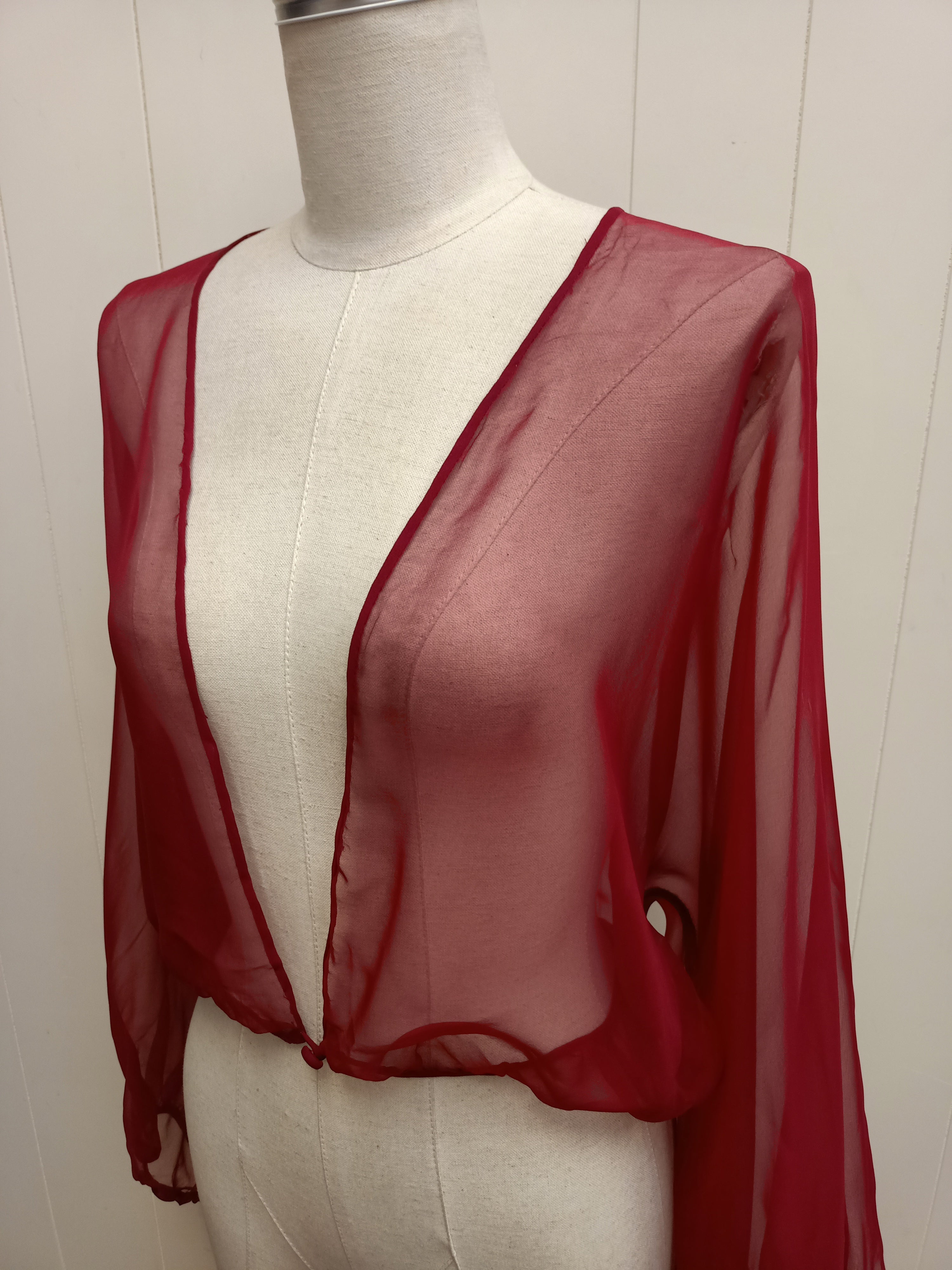 Vintage Burgundy Chiffon Shrug