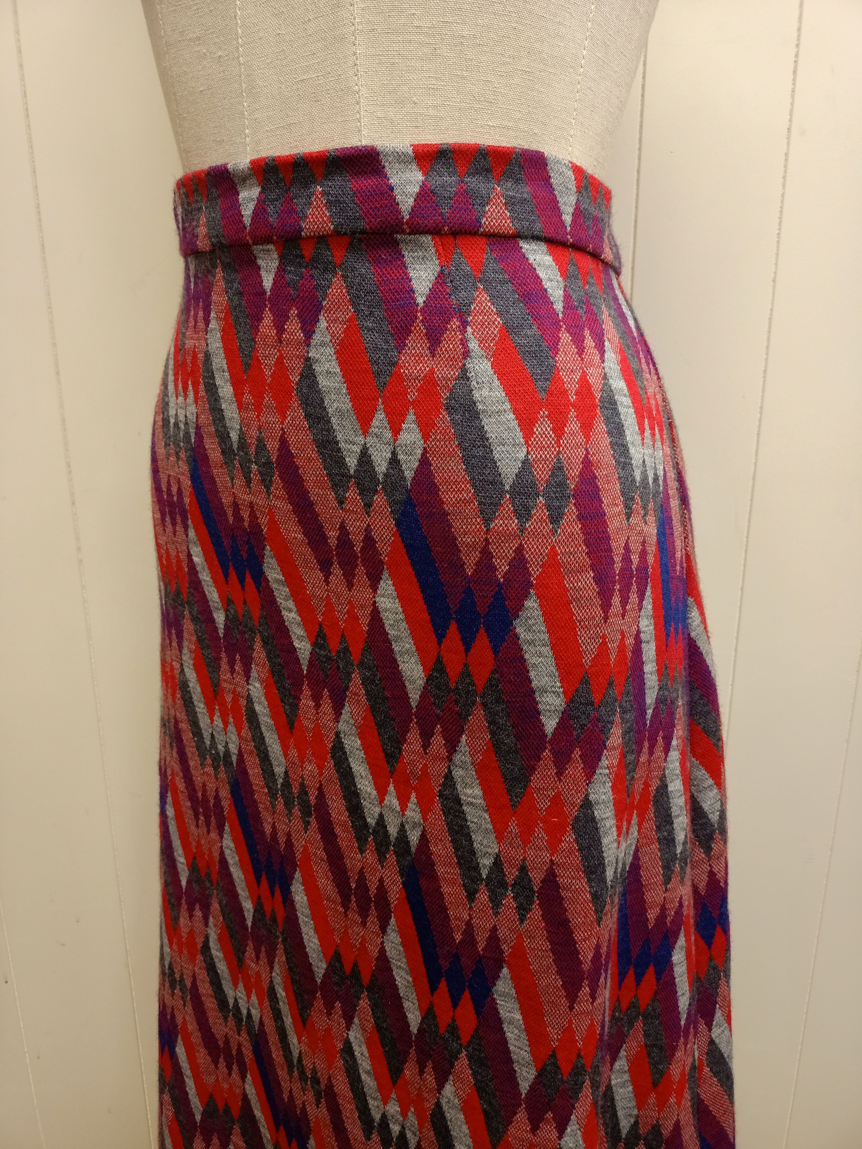 Vintage Harlequin A-Line Skirt