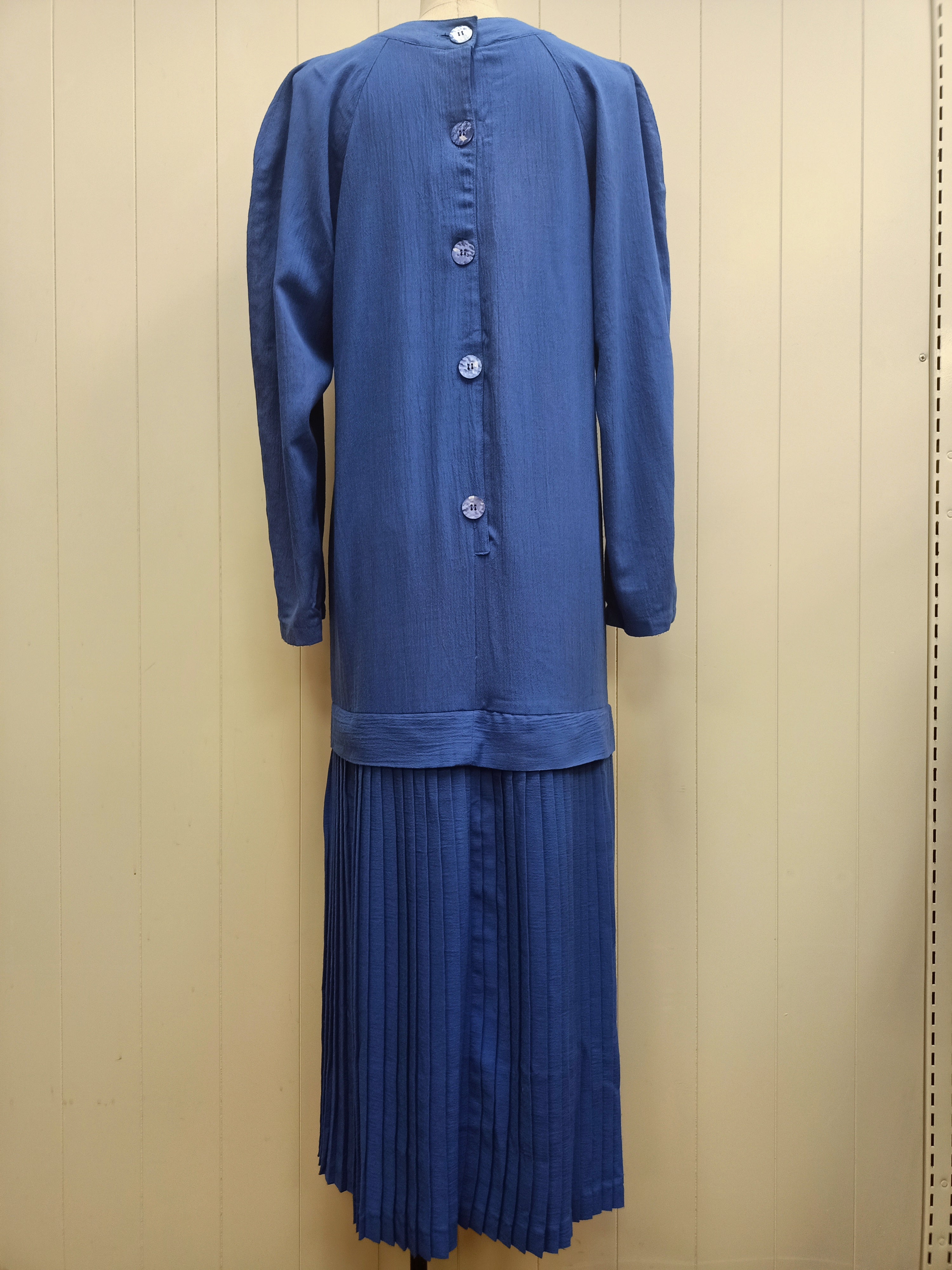 Vintage Blue Drop Waist Dress