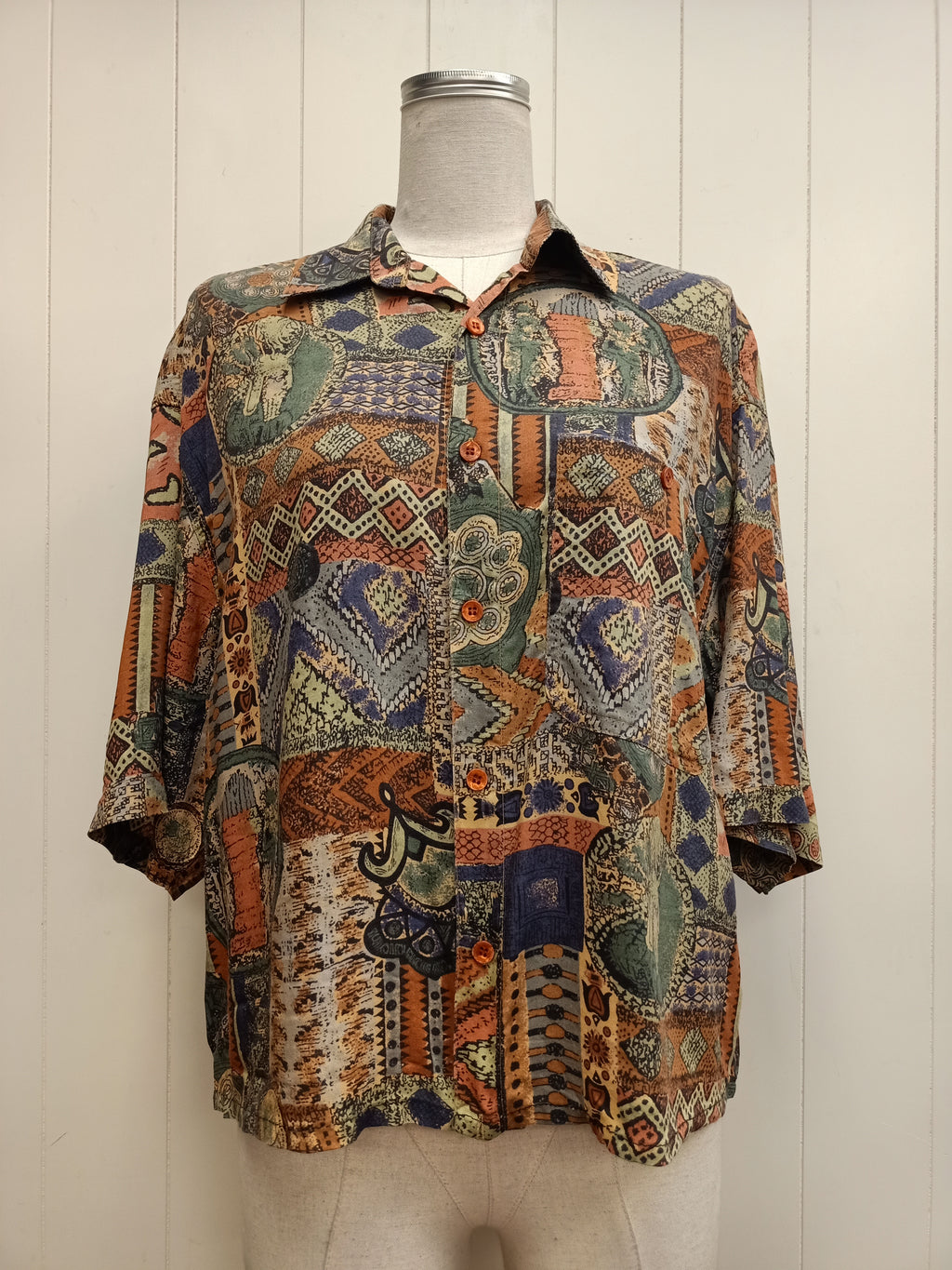 Vintage Mosaic Cropped Shirt
