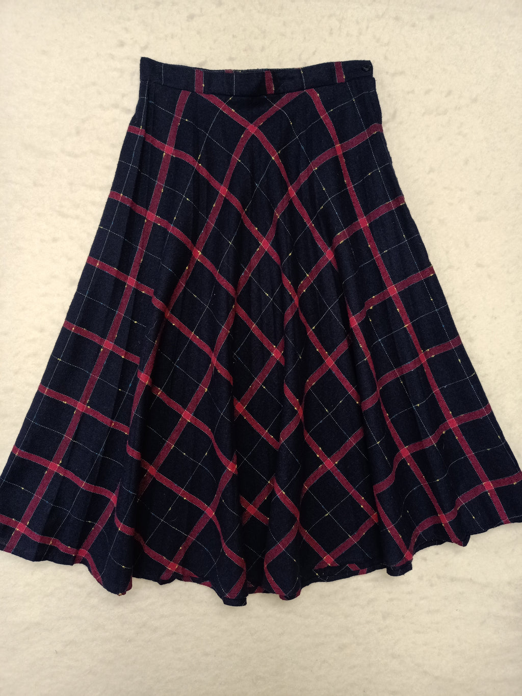 Vintage Equals Navy & Pink Plaid Skirt
