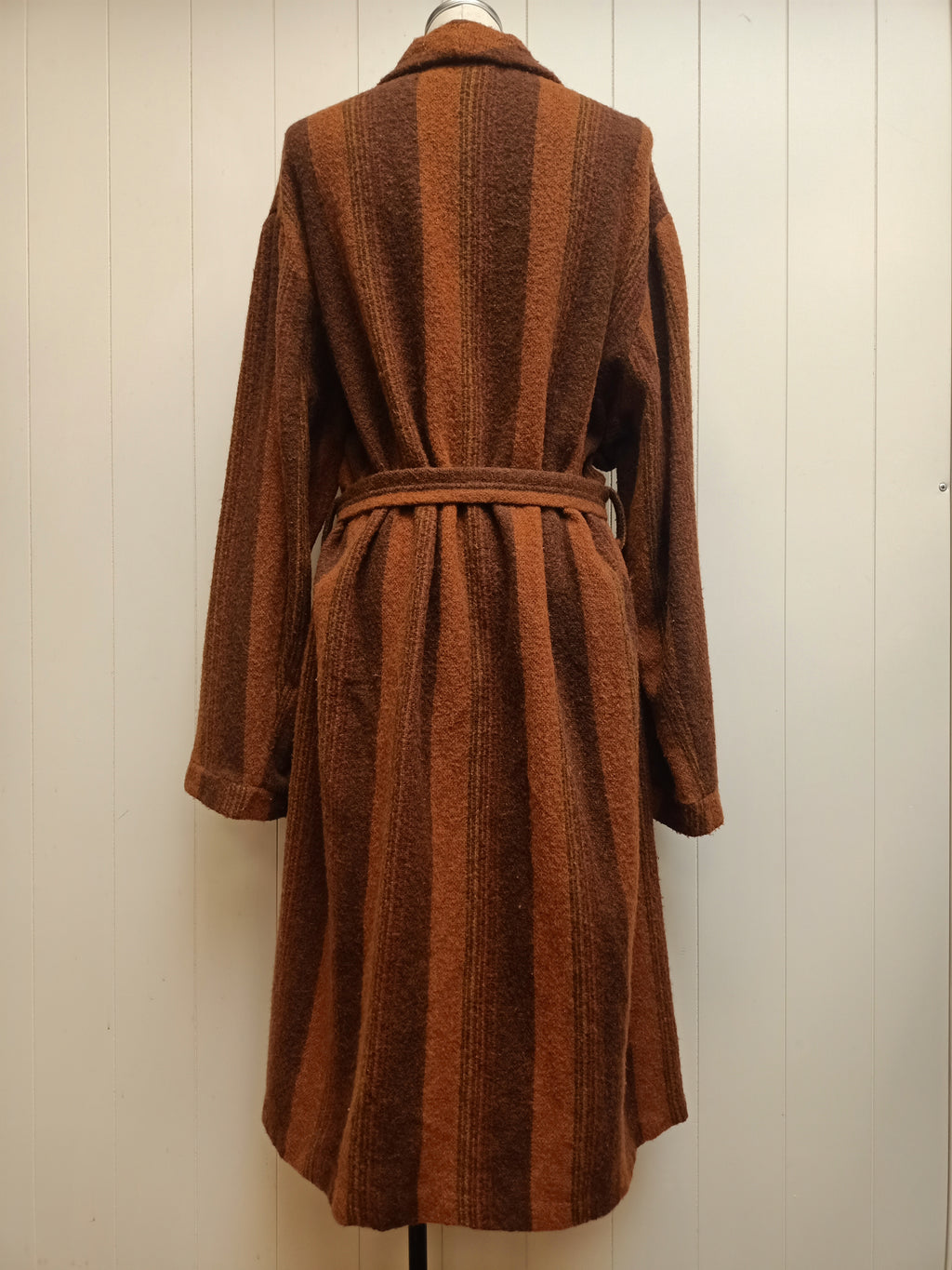 Vintage Mens Mr Australia Brown & Orange Striped Robe