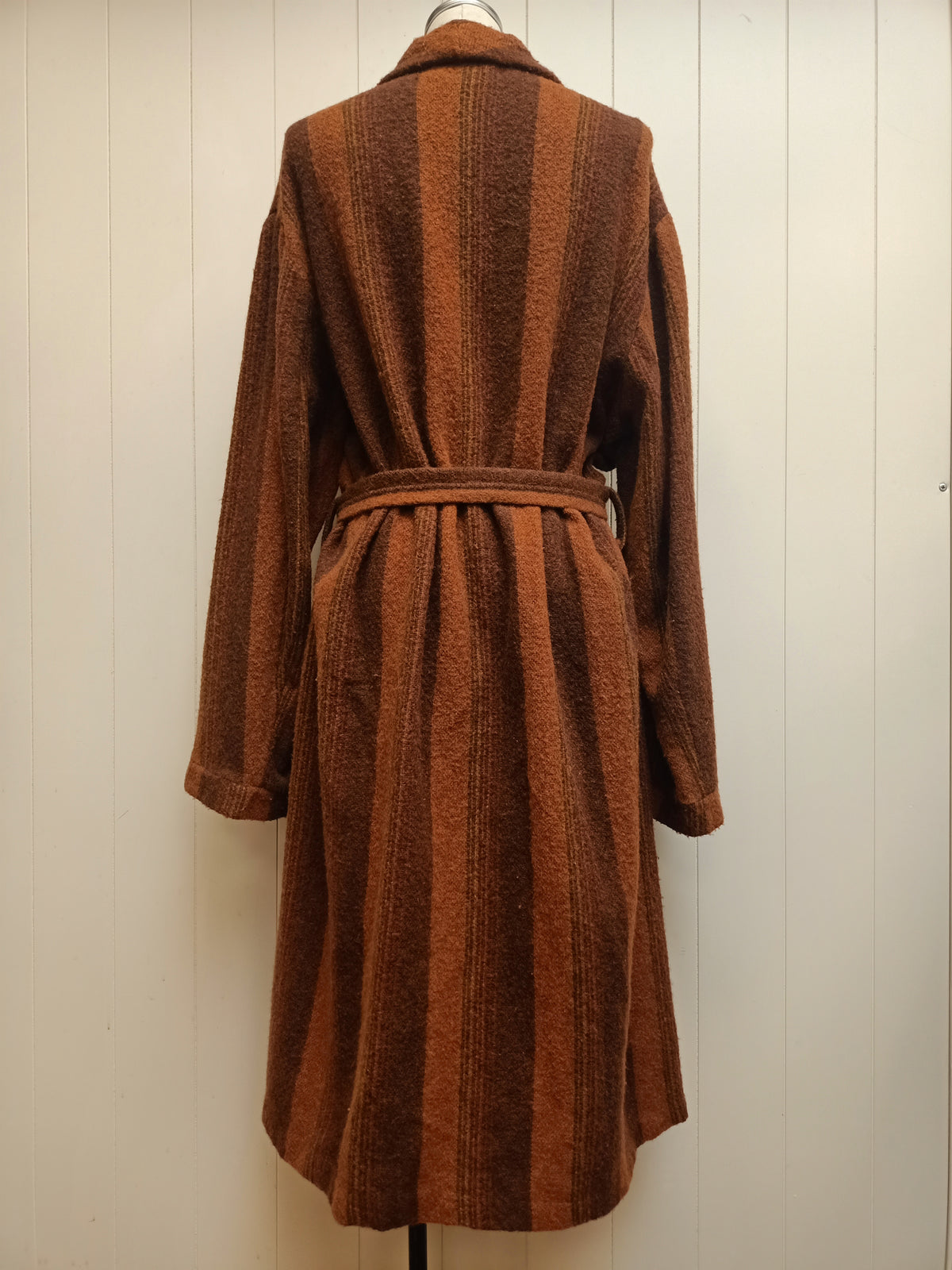 Vintage Mens Mr Australia Brown & Orange Striped Robe