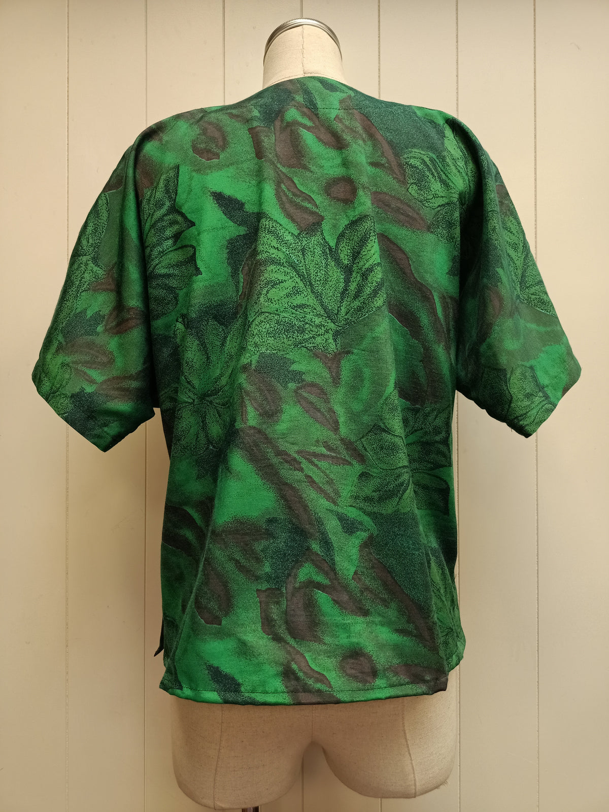 Vintage Green Abstract Button Up Shirt