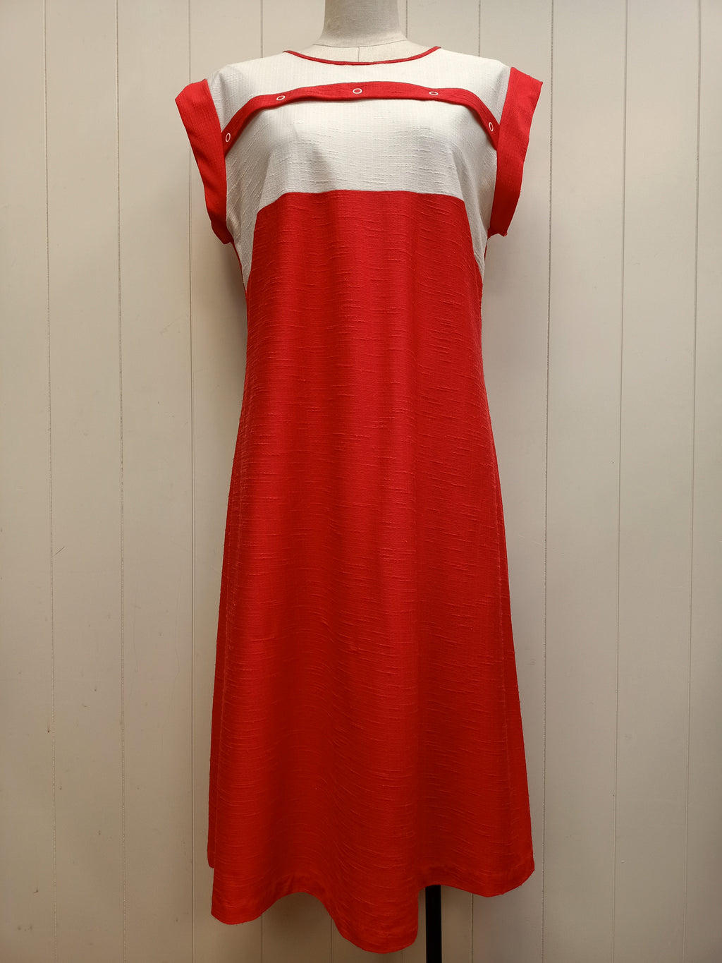 Vintage Osti Red & White Panel Dress