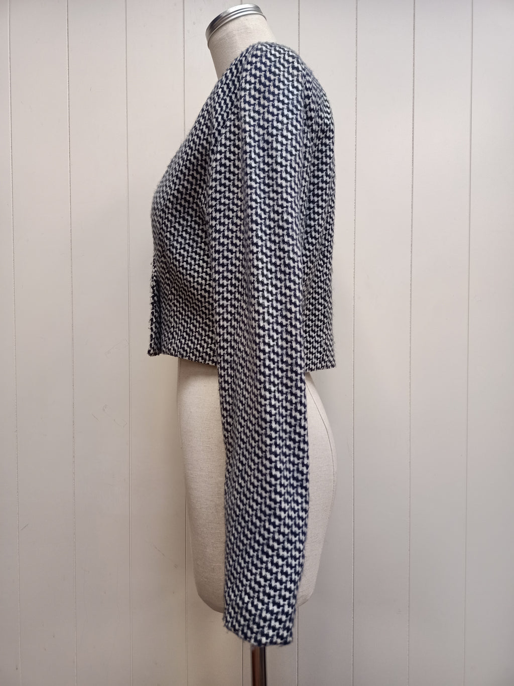 Vintage Houndstooth Cropped Jacket