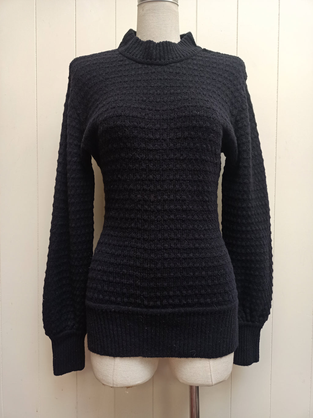 Vintage Black Textured Sweater