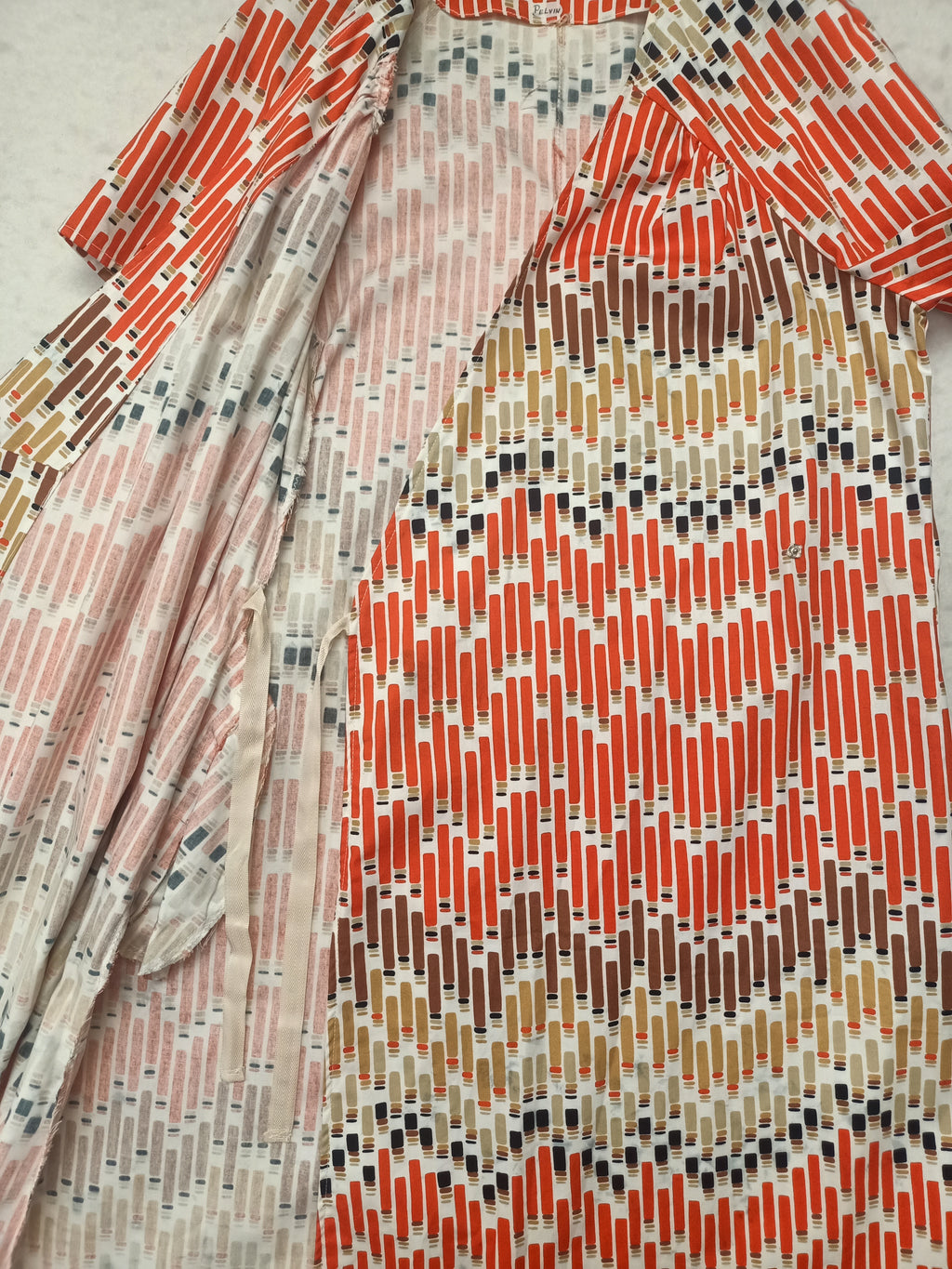 Vintage Wrap Geometric Dash Dress