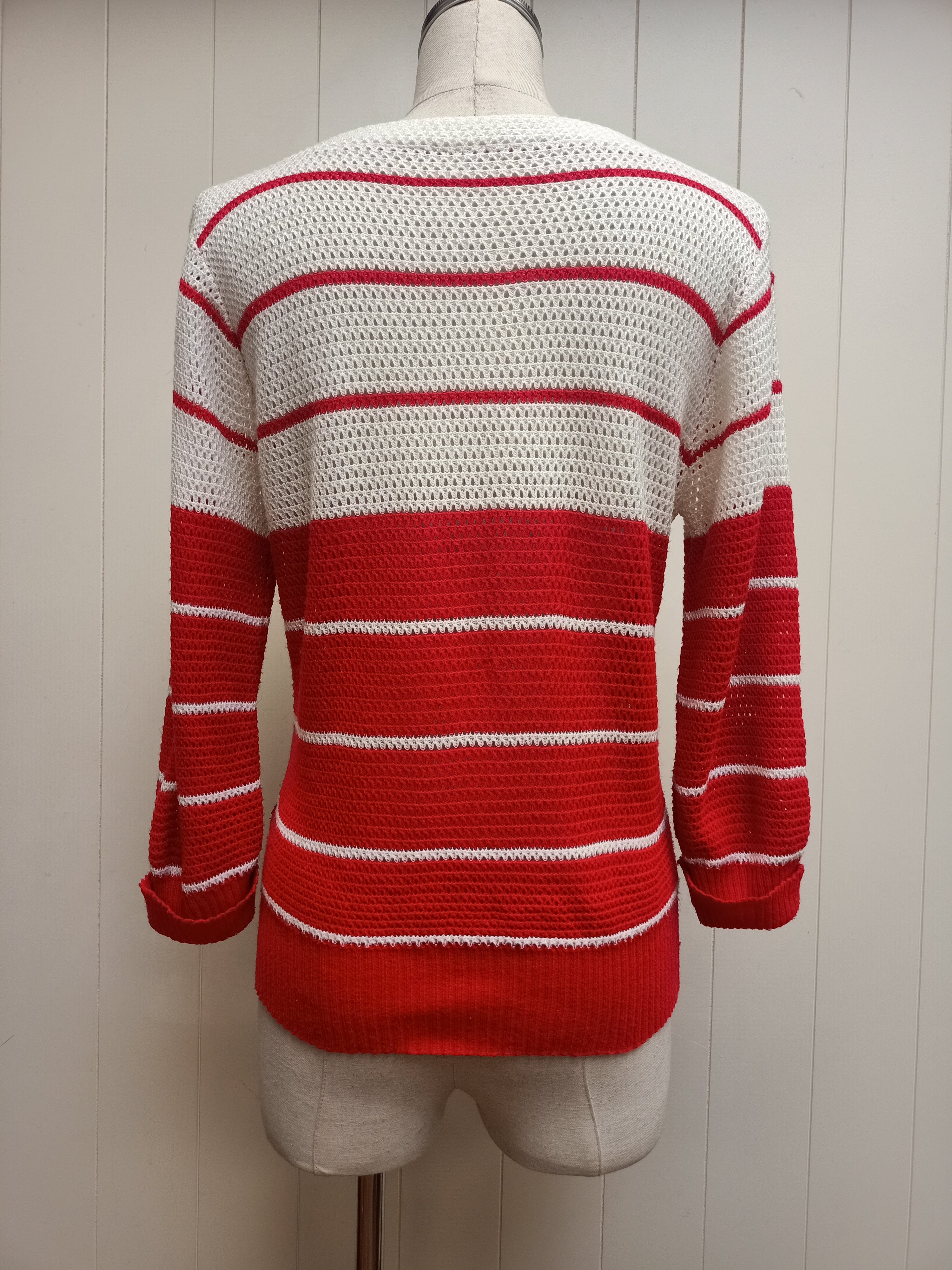 Vintage Red and White Striped Sweater
