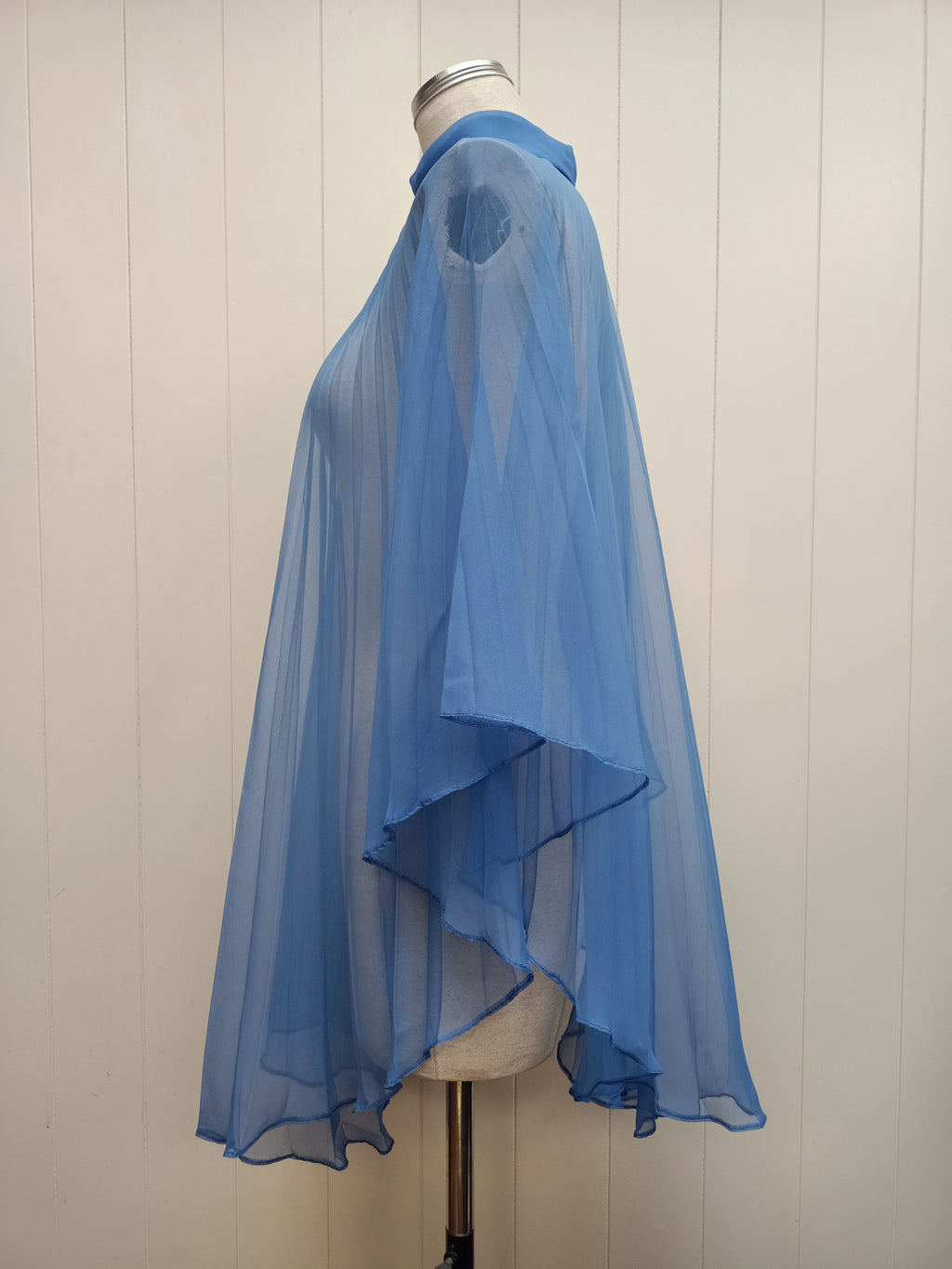 Vintage Pleated Chiffon Poncho