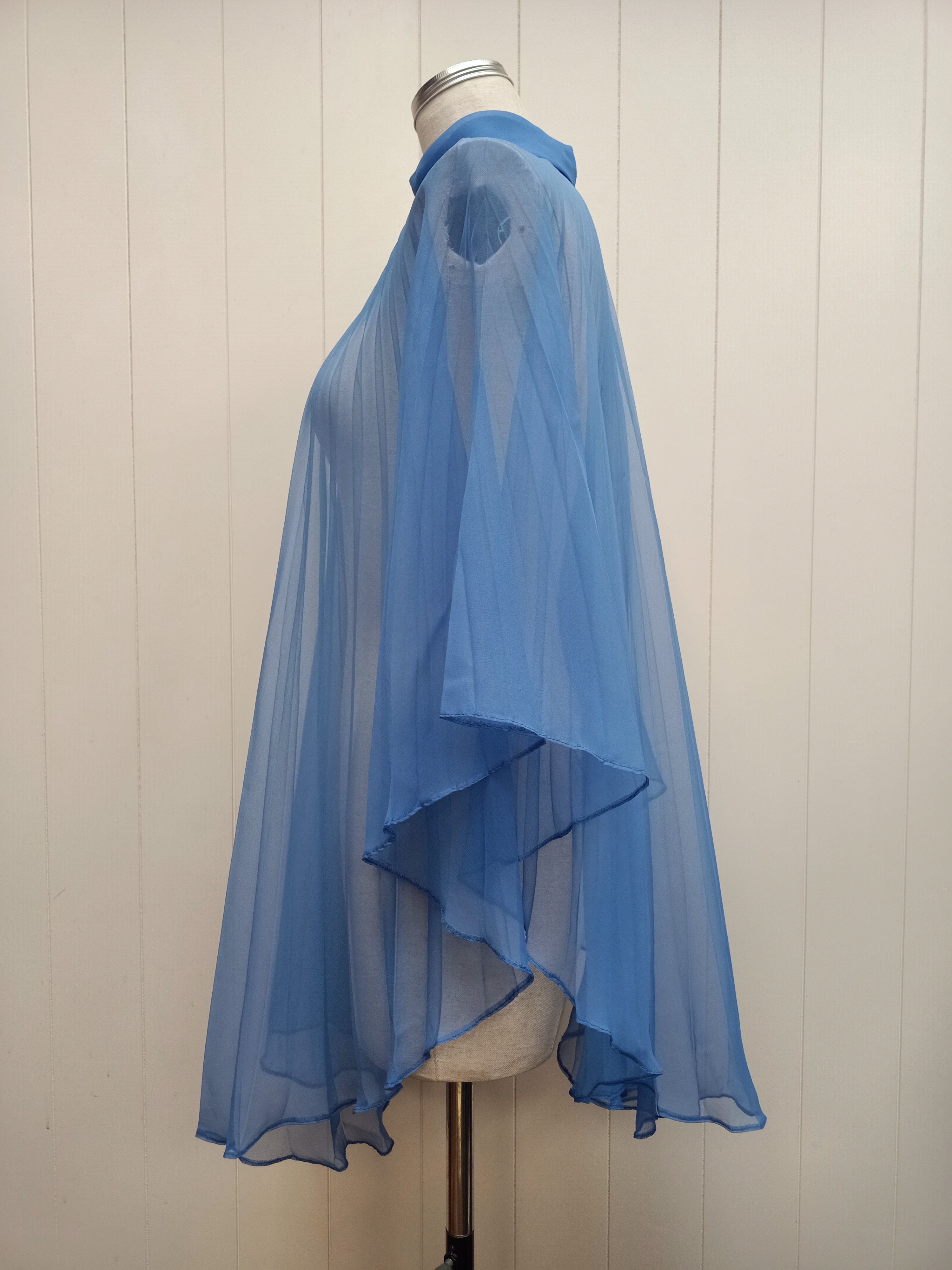 Vintage Pleated Chiffon Poncho