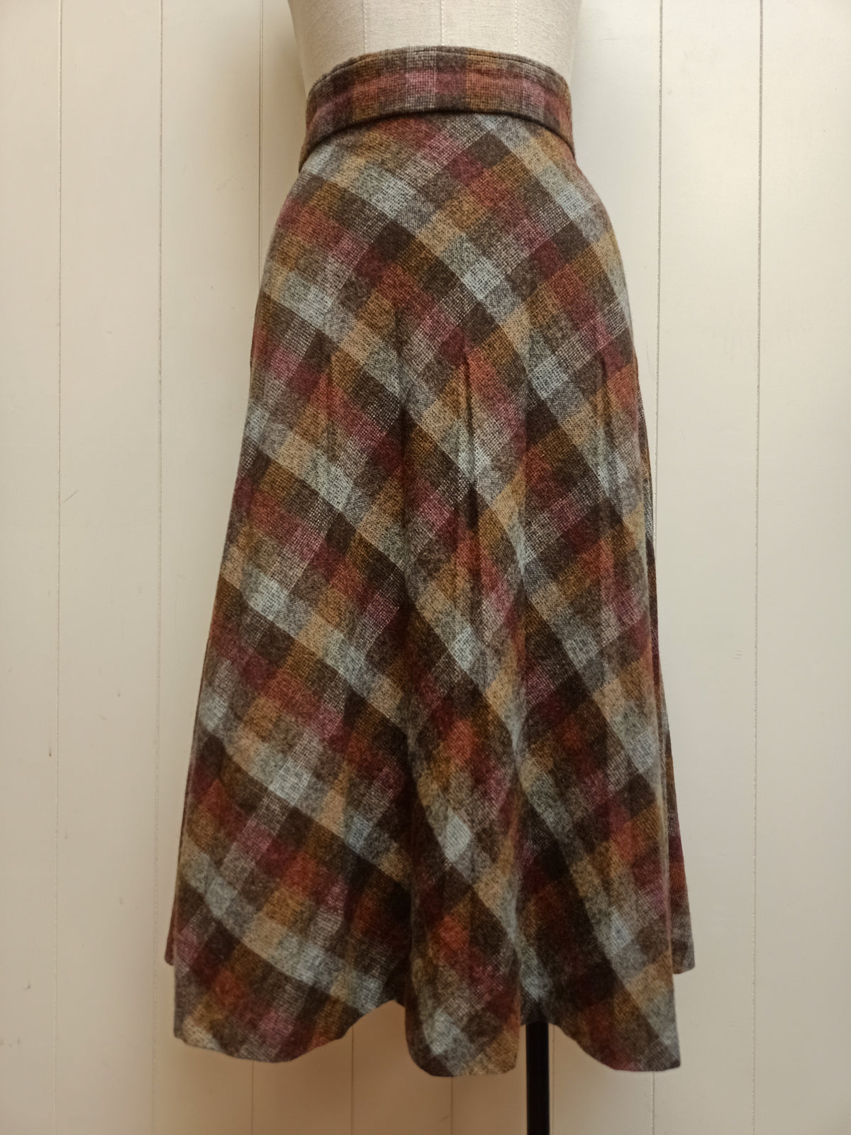 Vintage Multicoloured Plaid Skirt