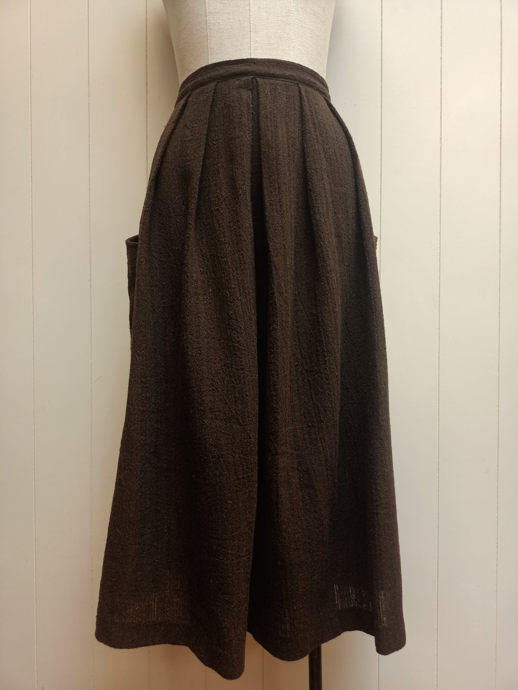 Vintage Statement Pockets Pleated Skirt