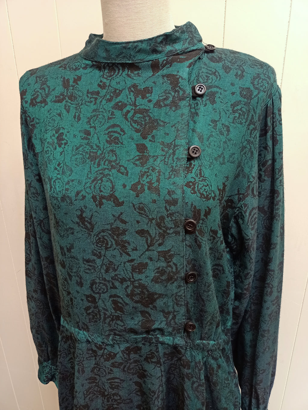 Vintage Teal Rose Dress