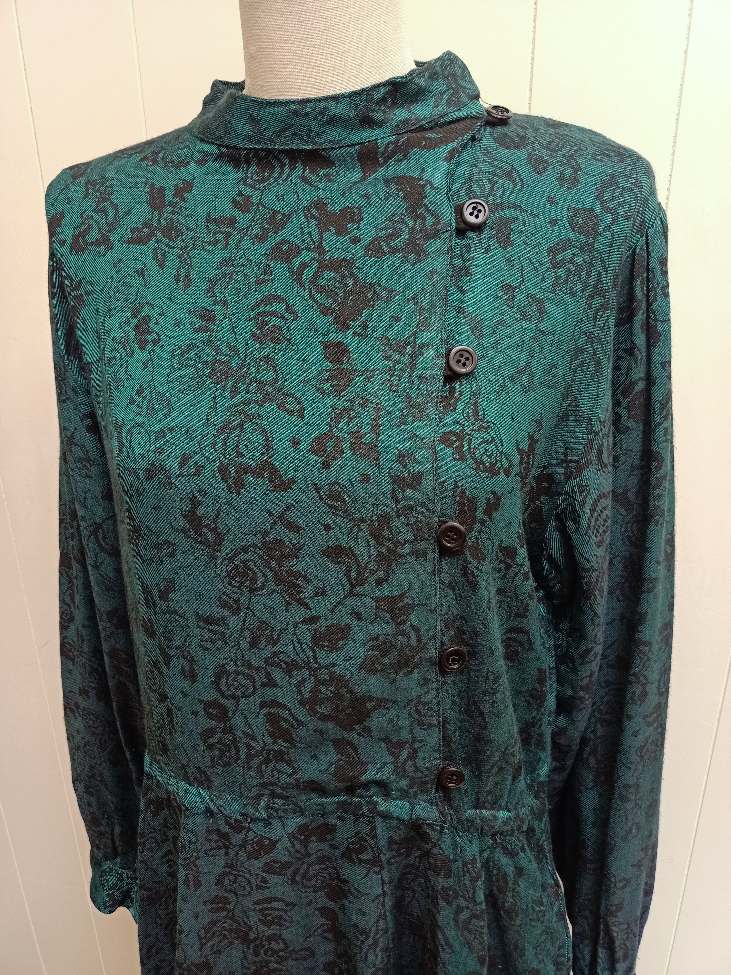 Vintage Teal Rose Dress