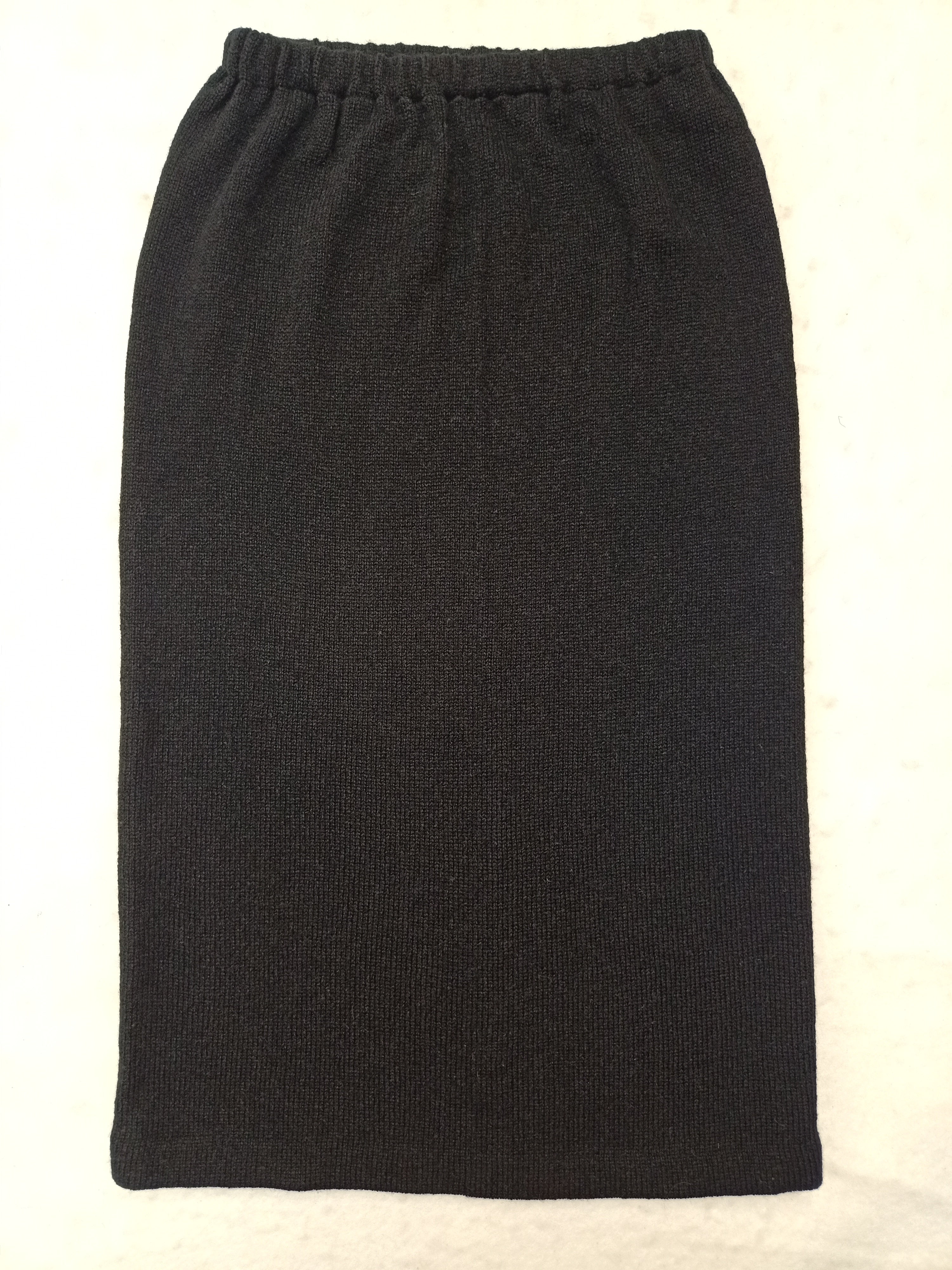 Vintage Black Wool Knit Skirt