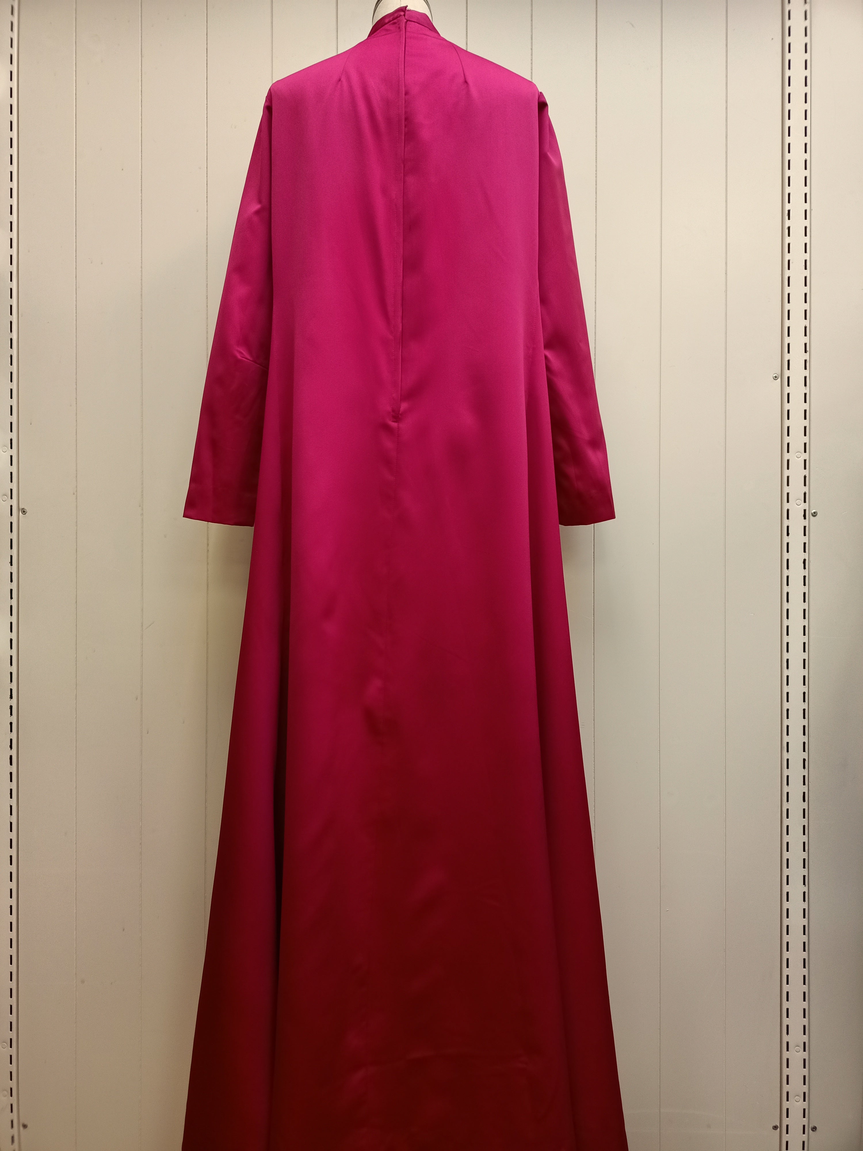 Vintage Magenta Satin Tent Maxi Dress