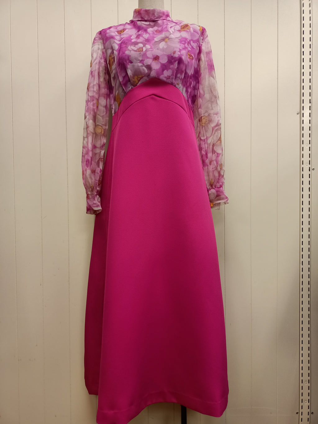 Vintage Fuchsia Maxi Dress