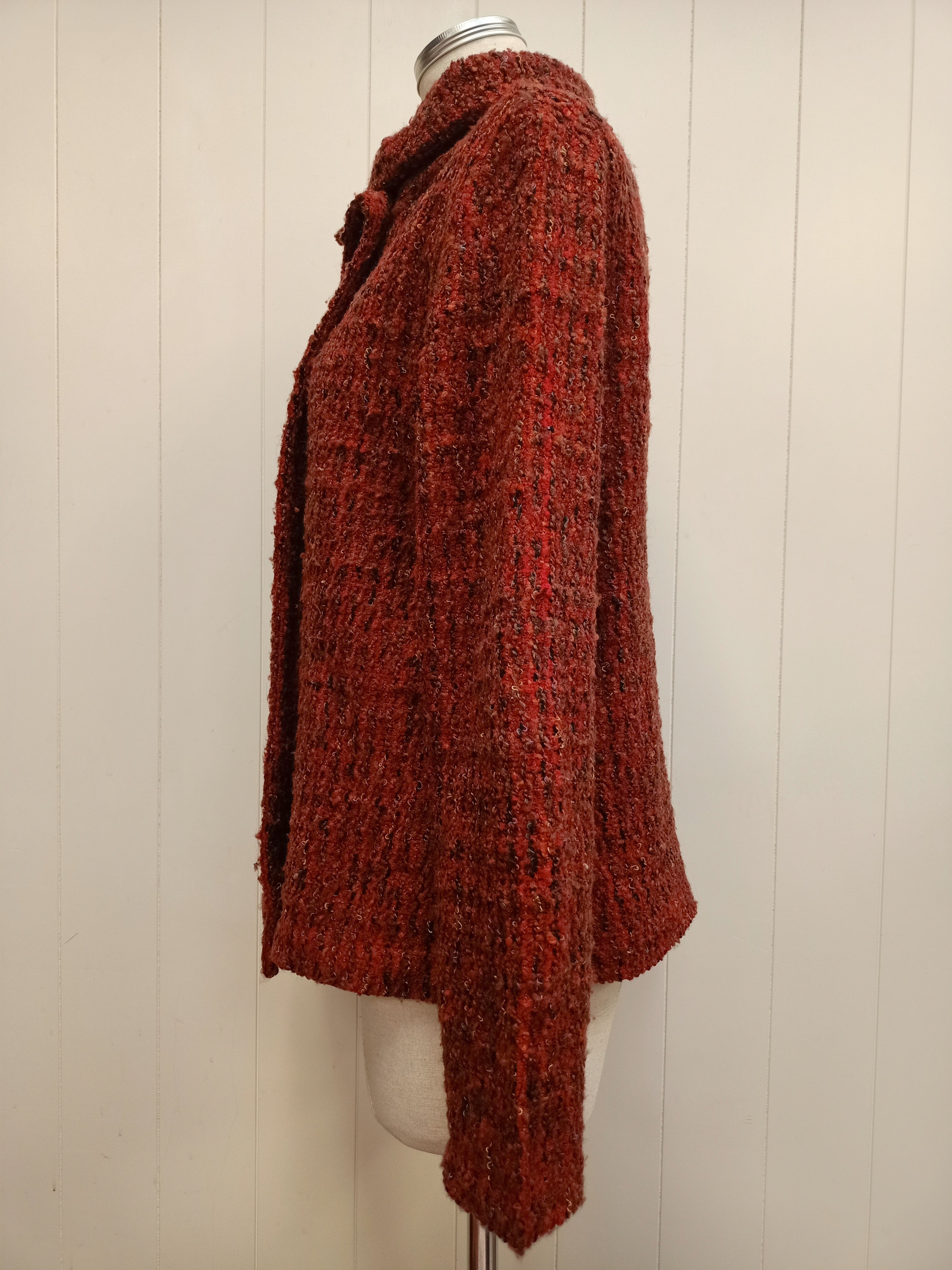 Retro Red Jacquard Jacket