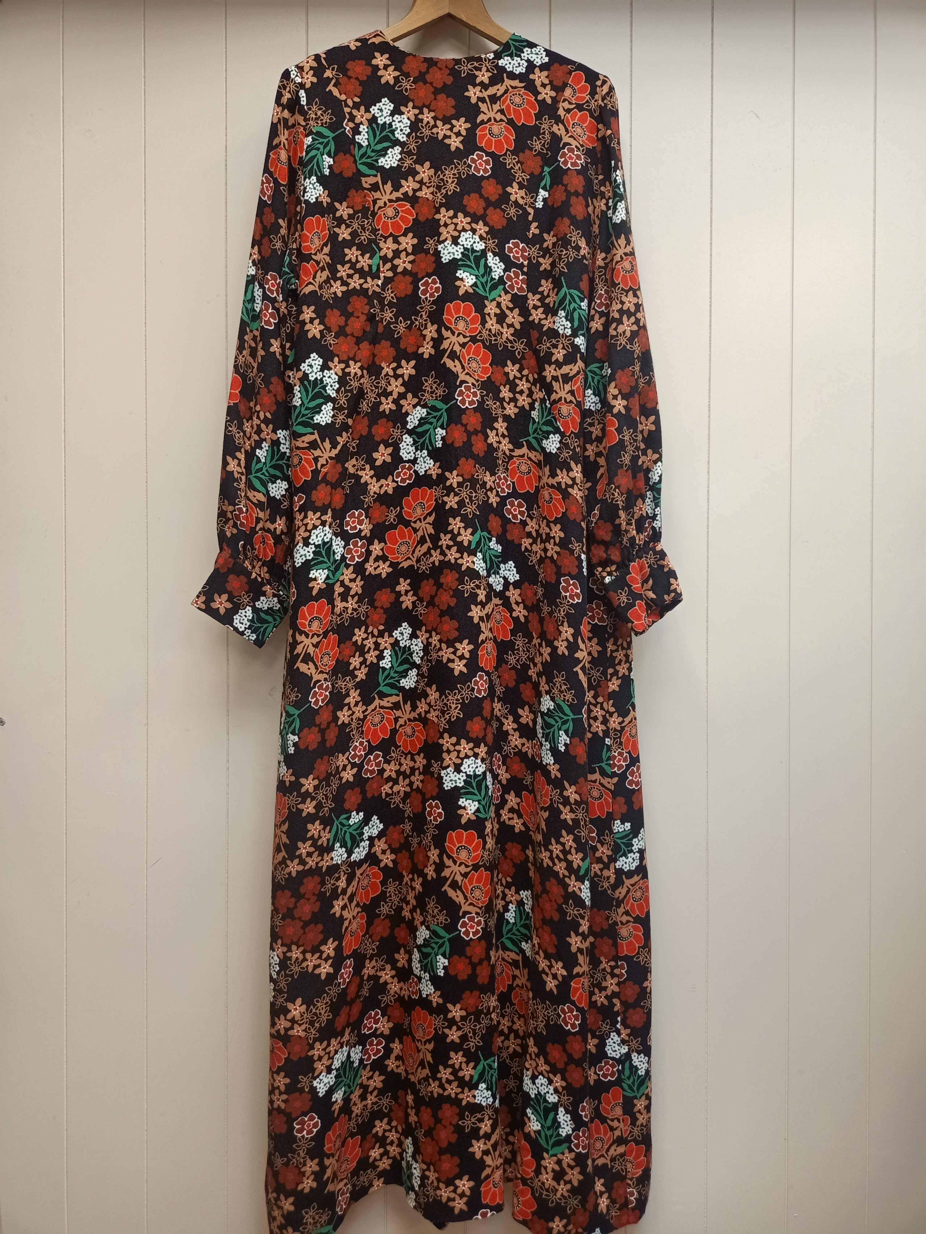 Vintage Crepe Floral Maxi Dress