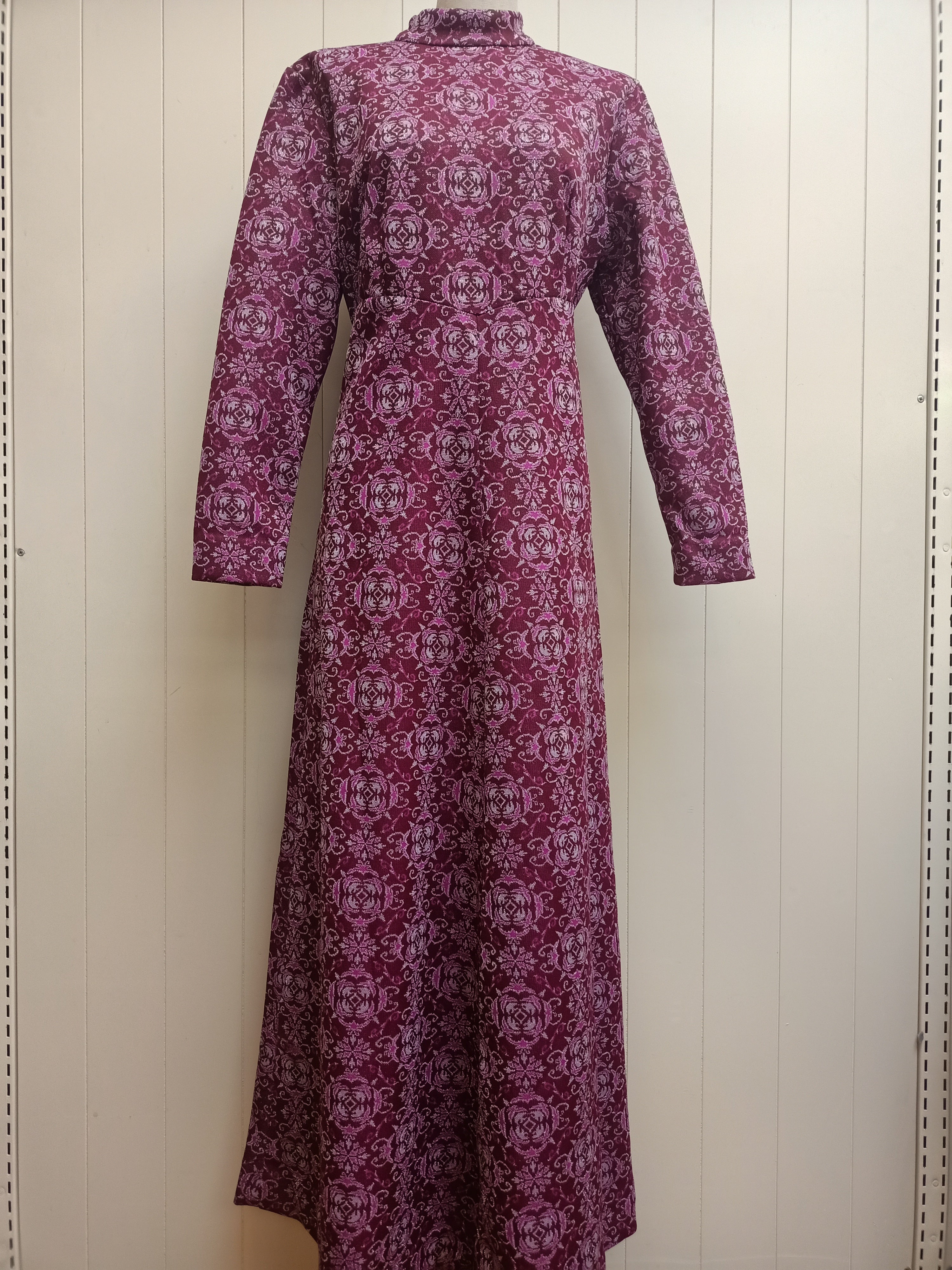 Vintage Purple & Silver Maxi Dress