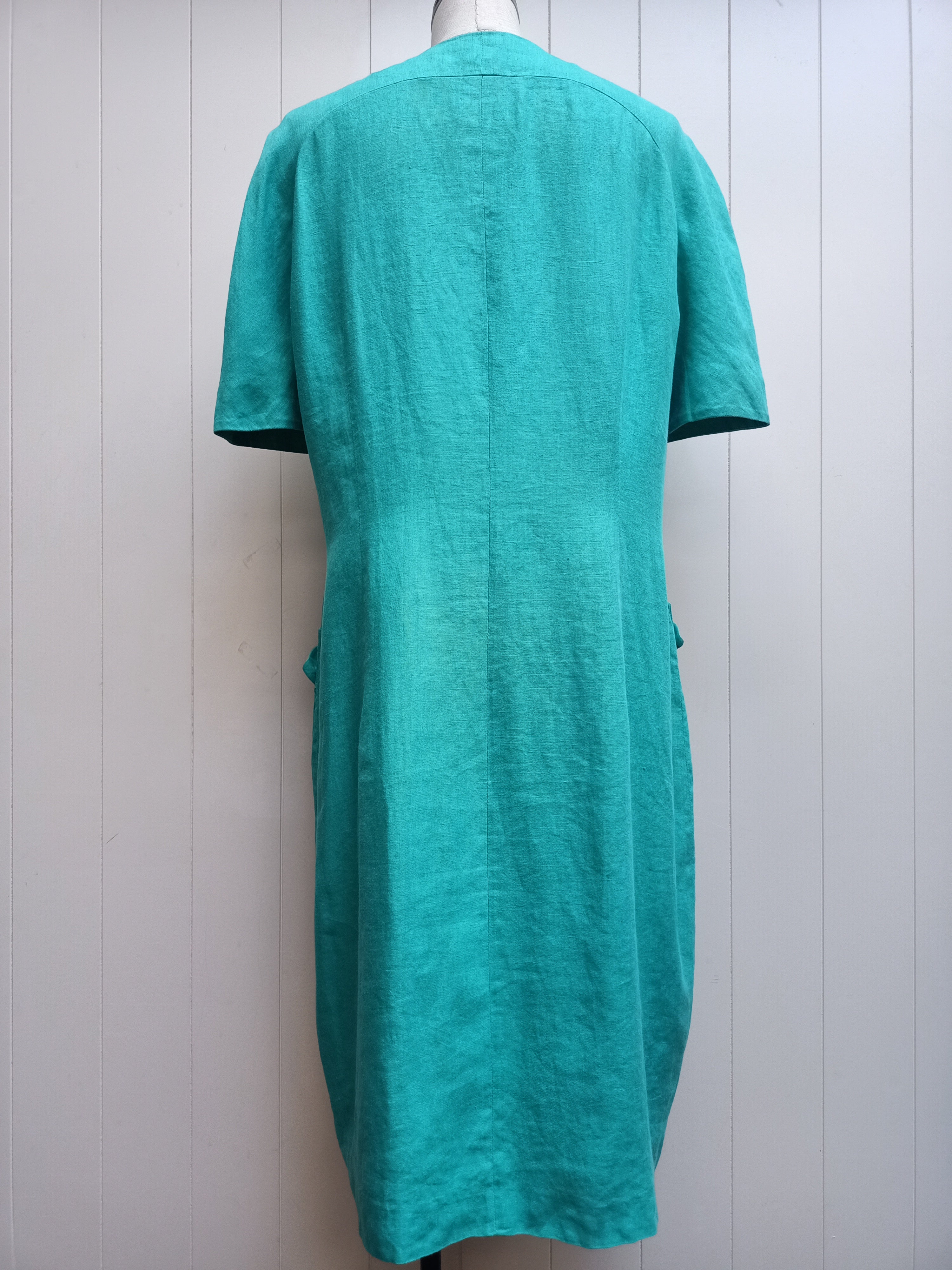 Vintage Stiff Turquoise and Gold Dress