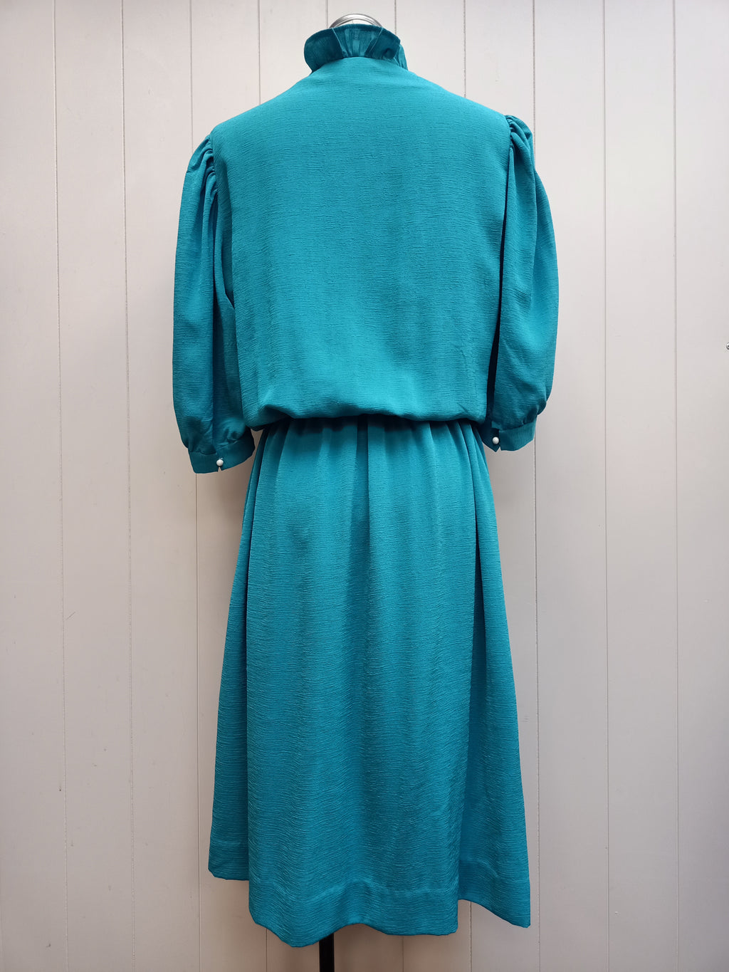 Vintage Turquoise Ruffle Dress