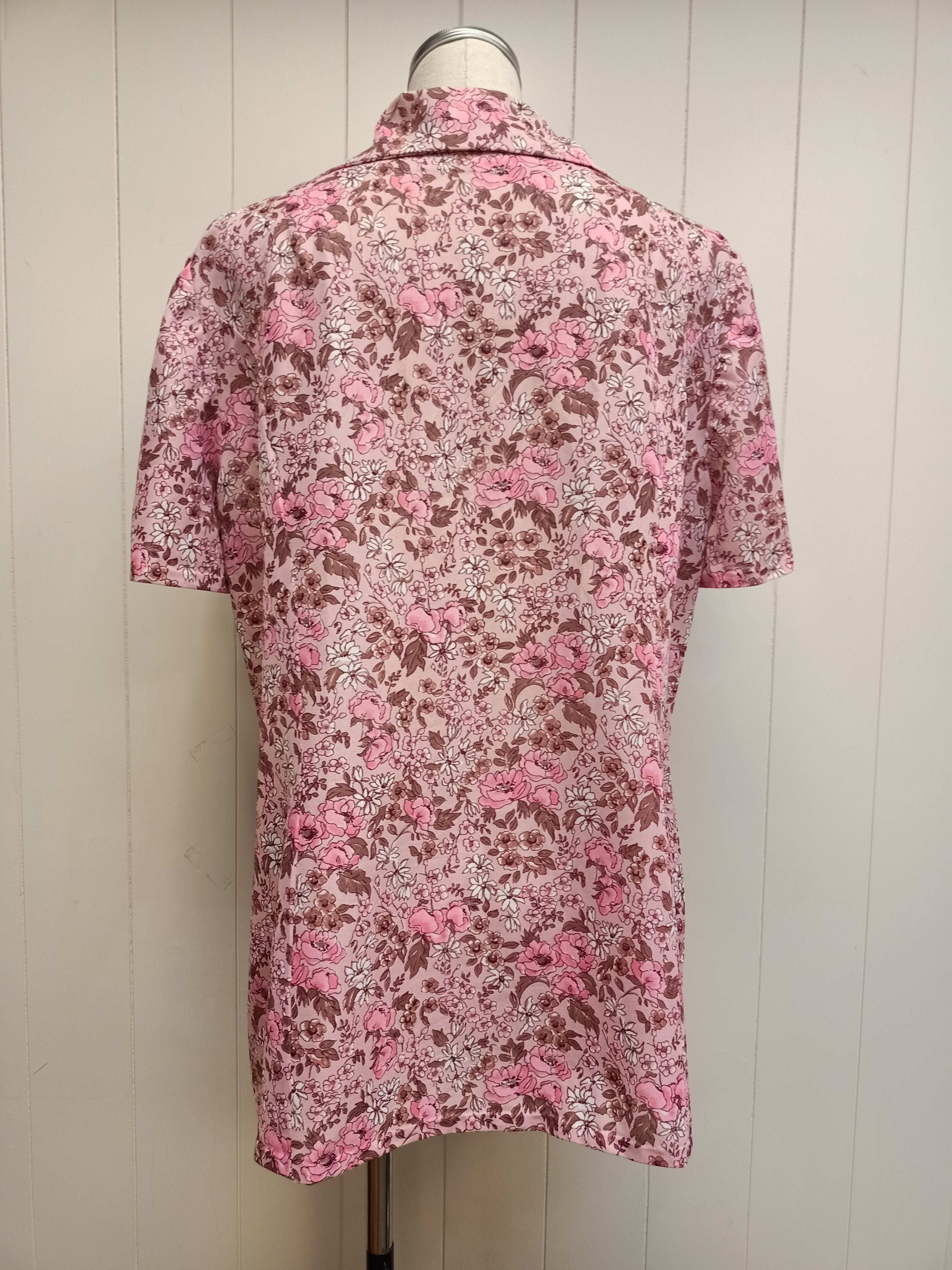 Vintage Pink Floral Button Up Shirt