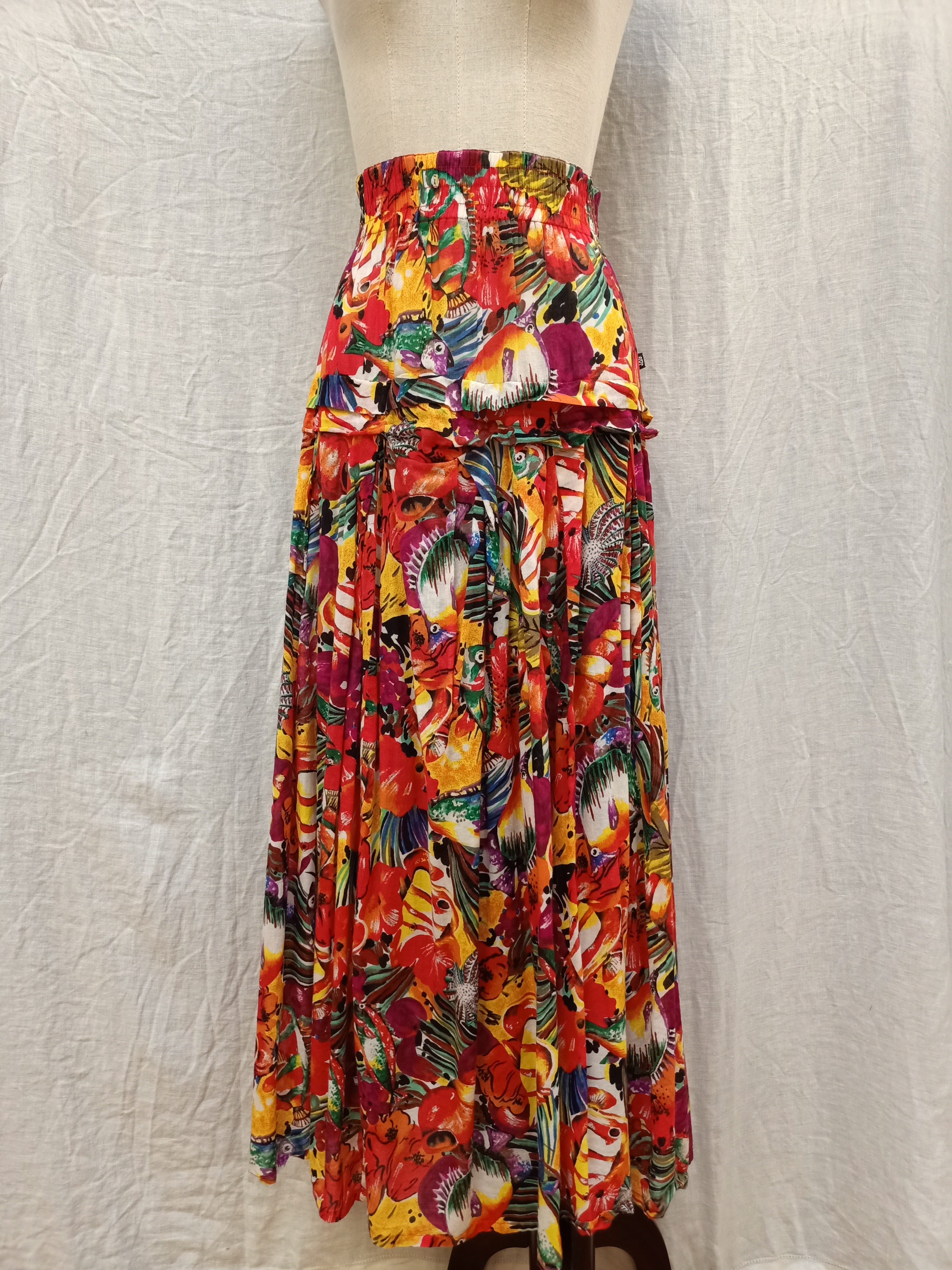 Retro Fish Patterned Skirt