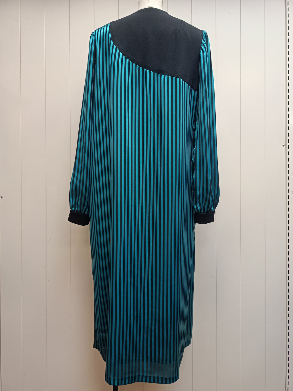 Vintage Teal Striped Tent Dress