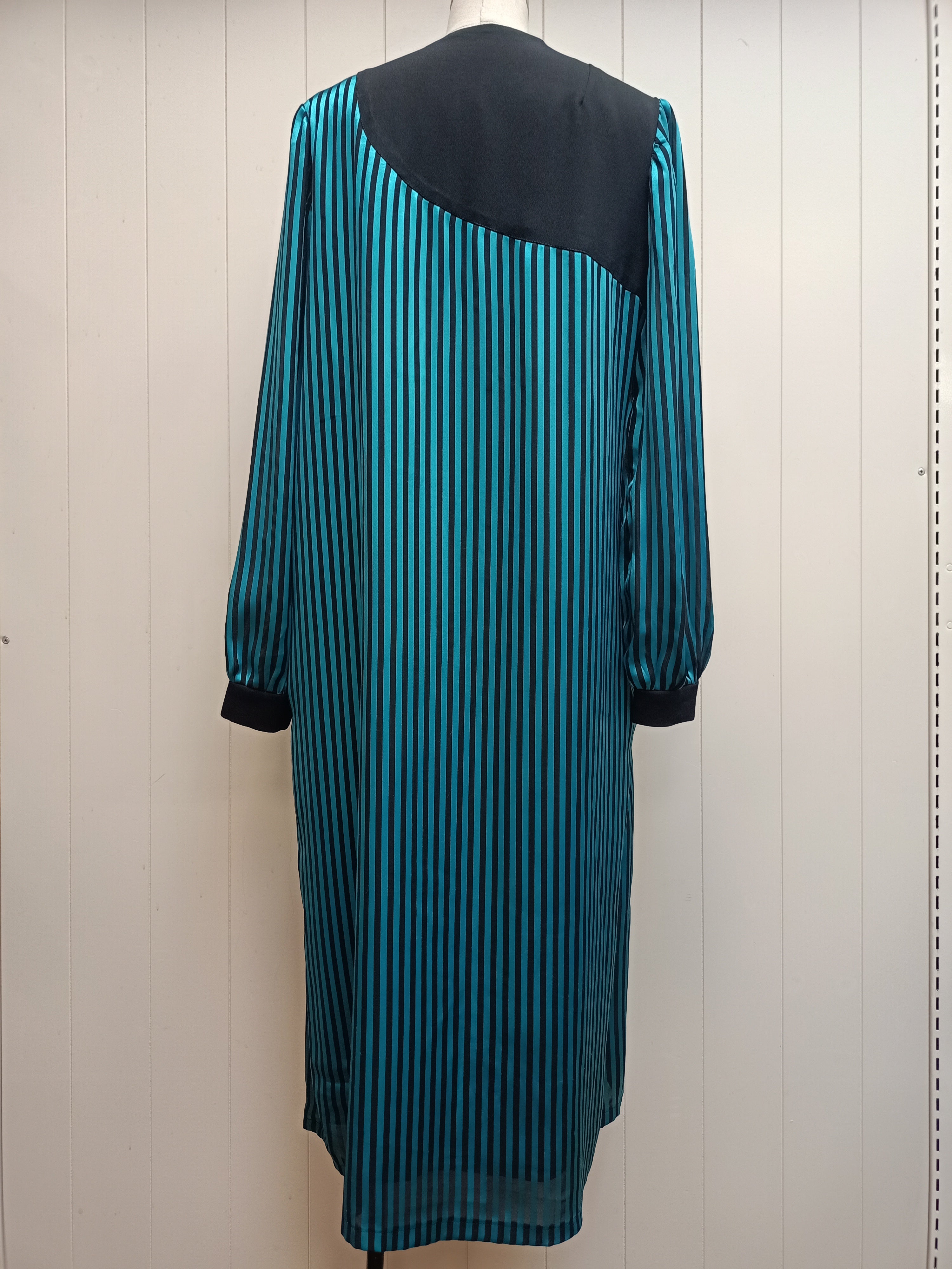 Vintage Teal Striped Tent Dress