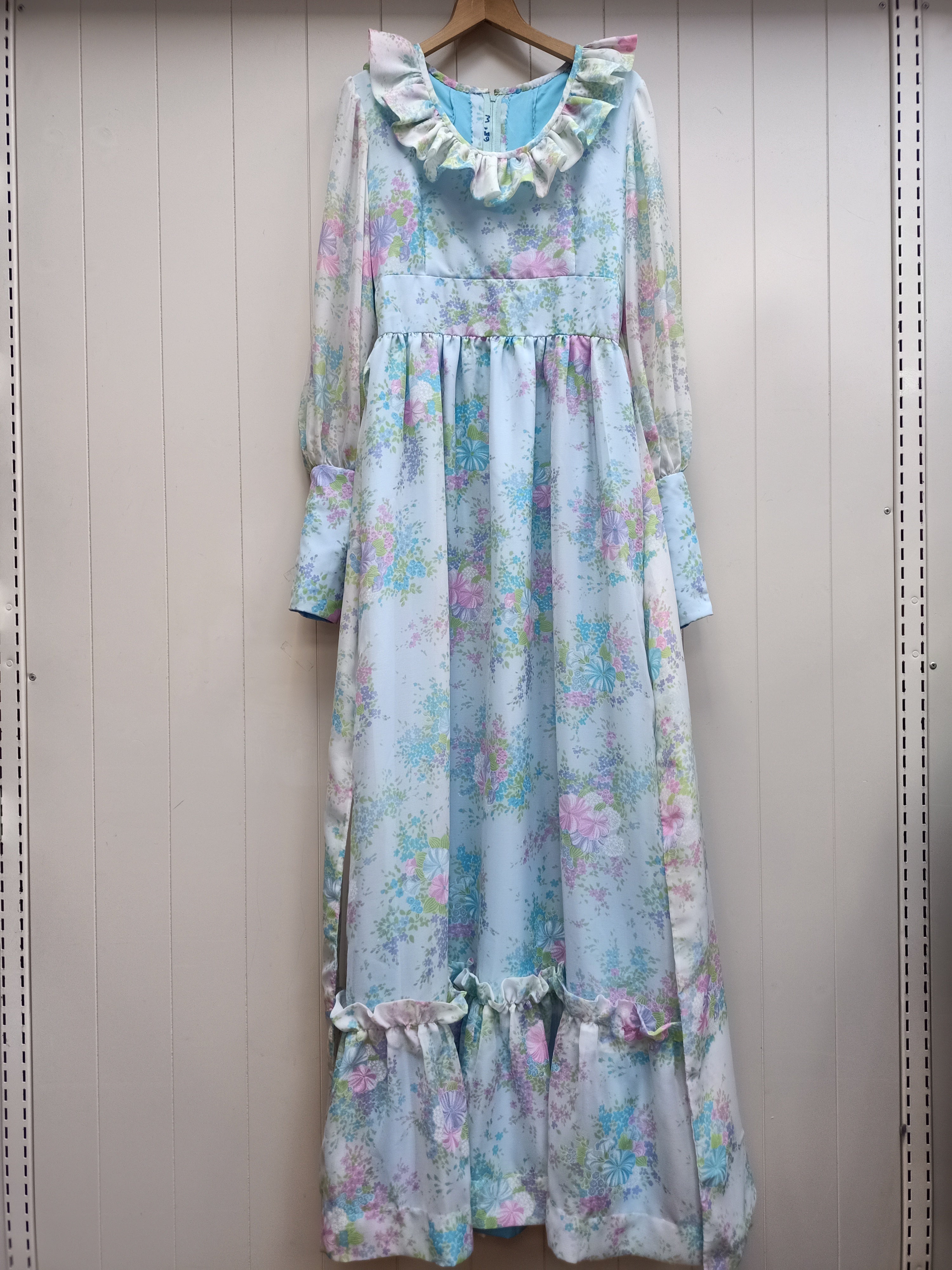 Vintage Pastel Ruffle Dress