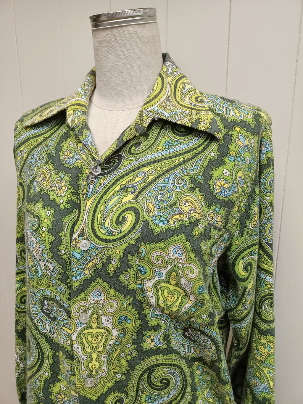 Vintage Paisley Green Shirt