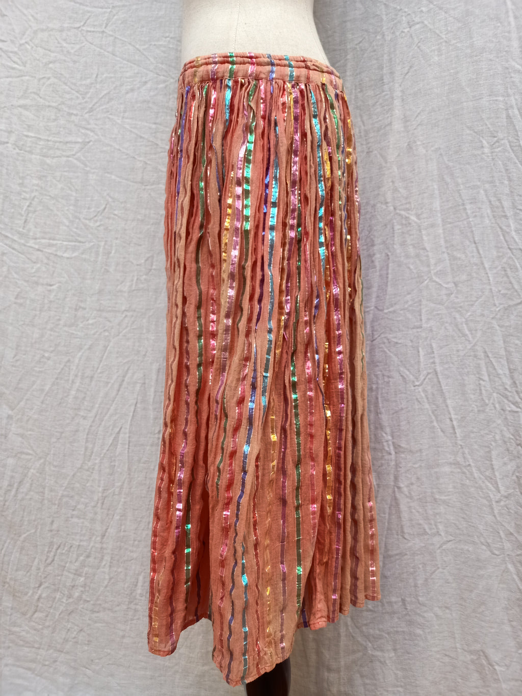 Retro Colourful Striped Skirt