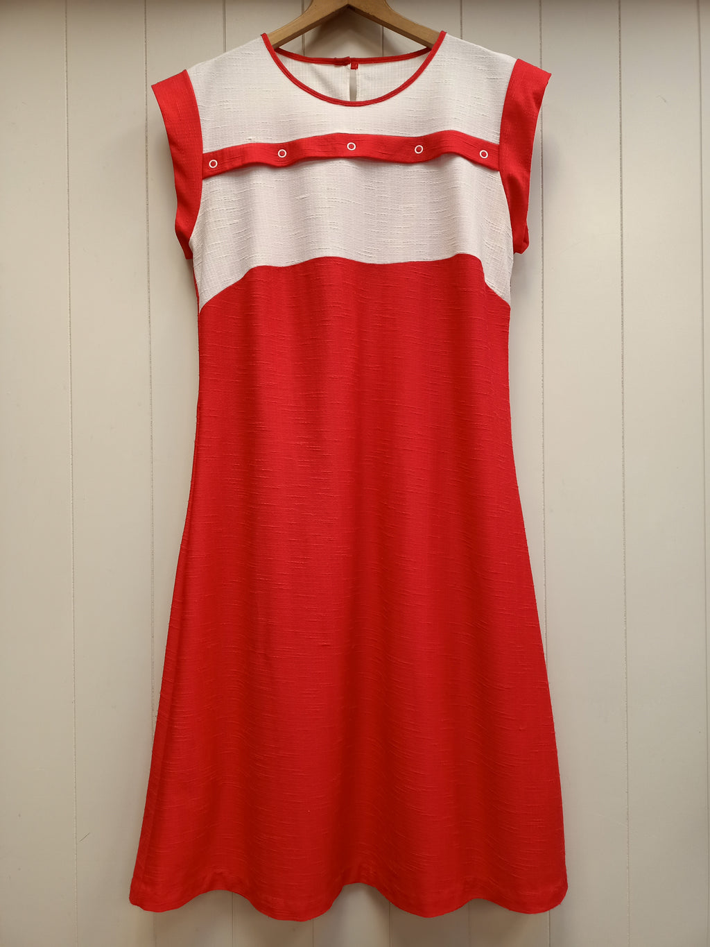 Vintage Osti Red & White Panel Dress