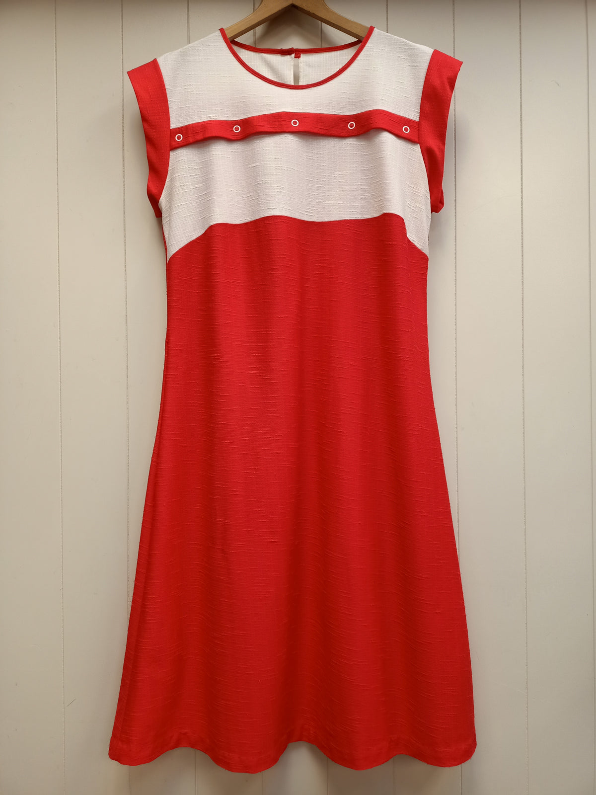 Vintage Osti Red & White Panel Dress